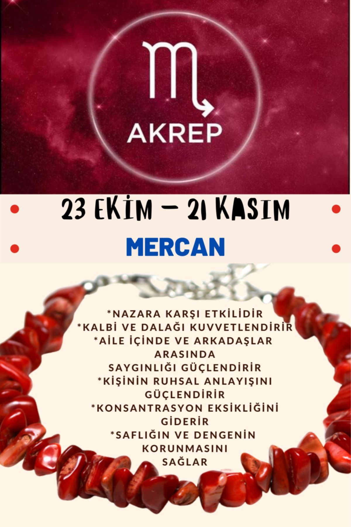Sertifikalı Akrep Burcu Burç Bilekliği