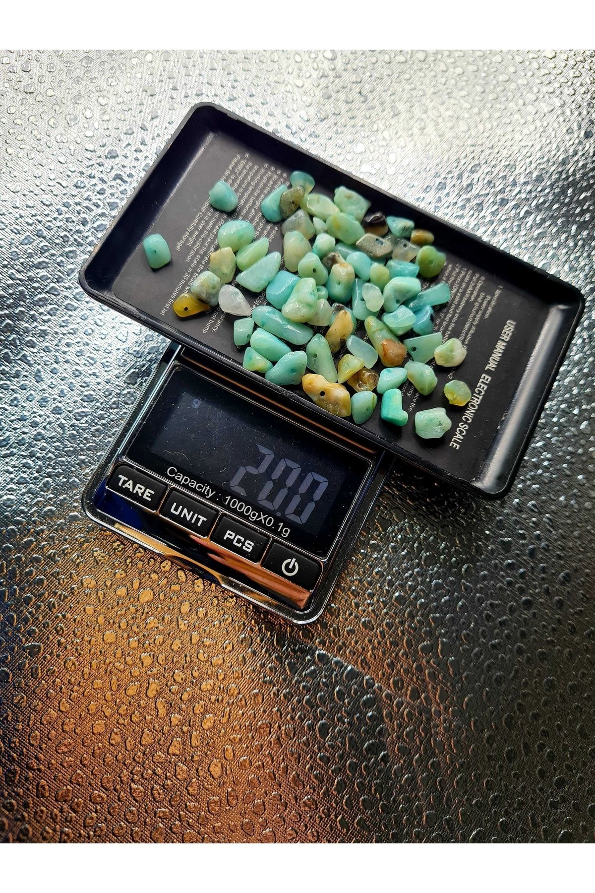 Sertifikalı Amazonit Kırık Doğal Taş - 20 gr Delikli