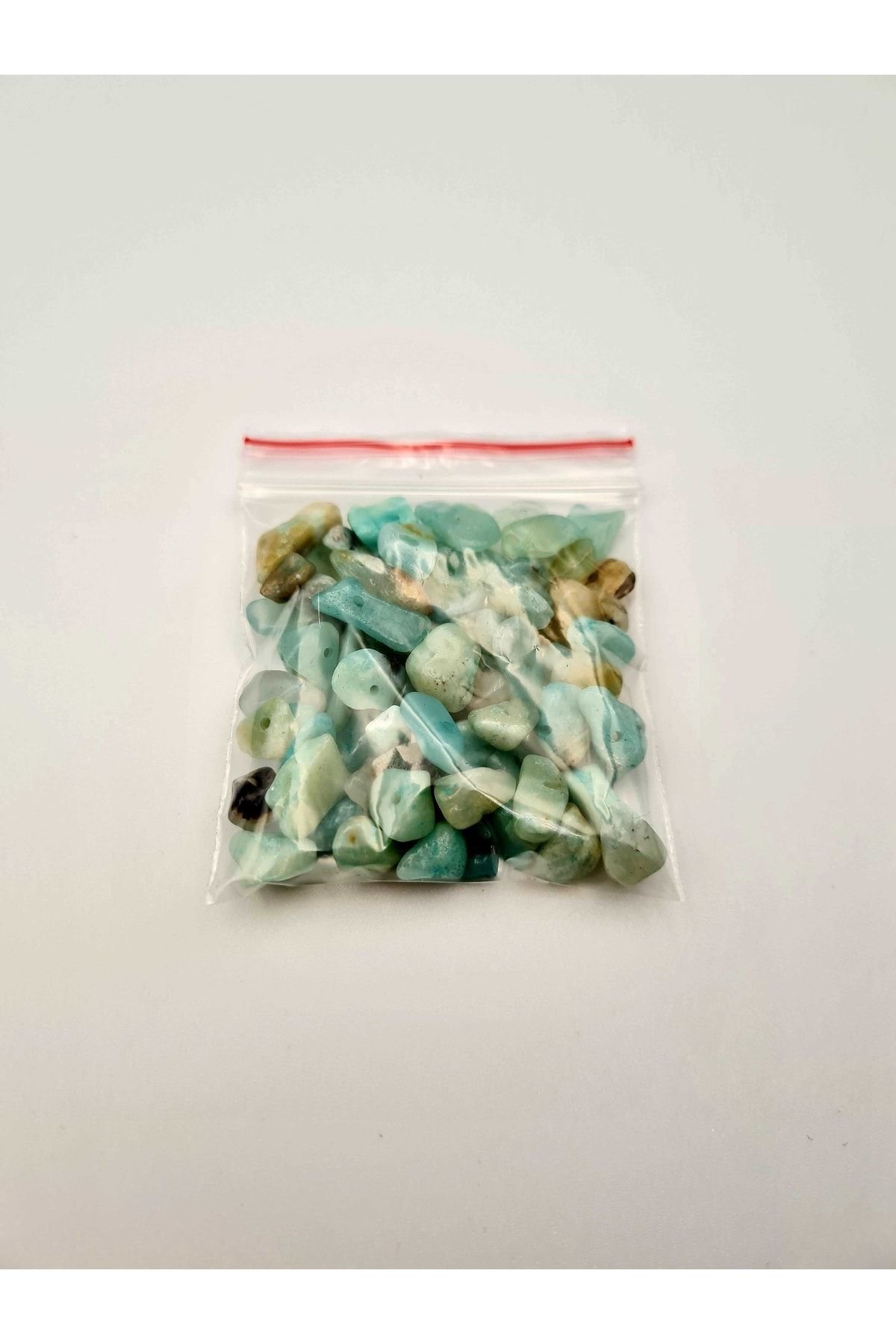 Sertifikalı Amazonit Kırık Doğal Taş - 20 gr Delikli