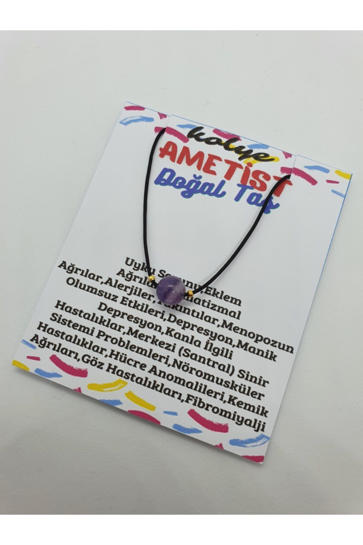 Sertifikalı Ametist Taşı Kolye Ayarlanabilir Orijinal Doğal Taş Ç