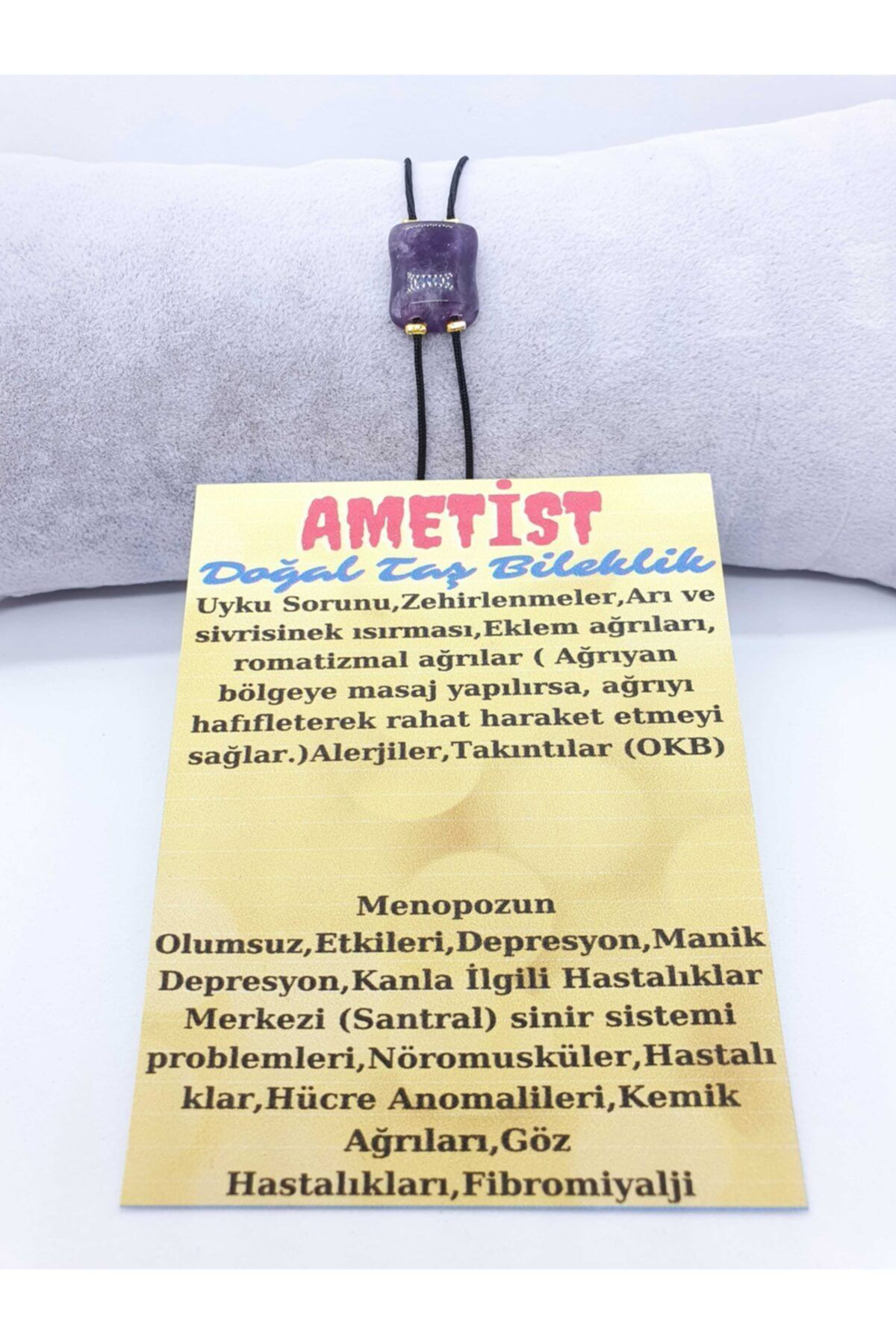 Sertifikalı Ametist Doğal Taş Tasarım Bileklik