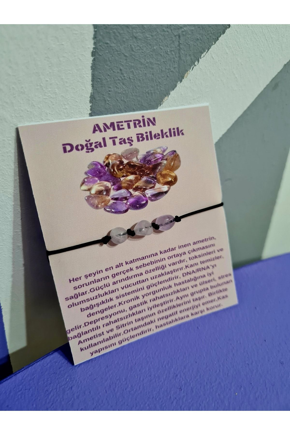 Sertifikalı Ametrin Doğal Taş Bileklik Aaa Kalite Asansörlü Kilit