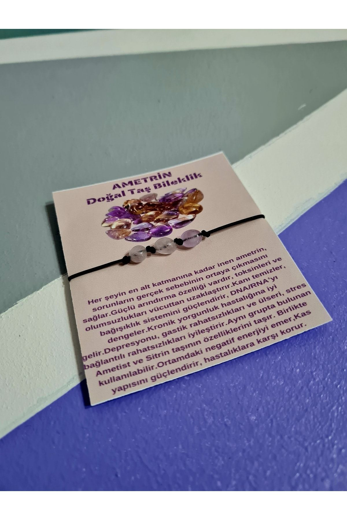 Sertifikalı Ametrin Doğal Taş Bileklik Aaa Kalite Asansörlü Kilit