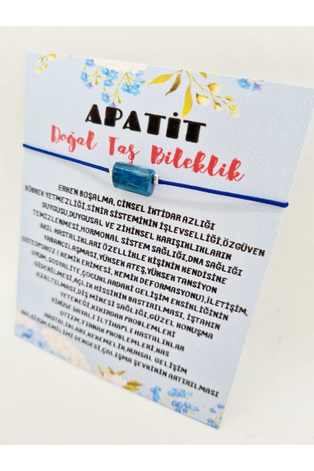 Sertifikalı Apatit Doğal Taş Bileklik Aaa Kalite