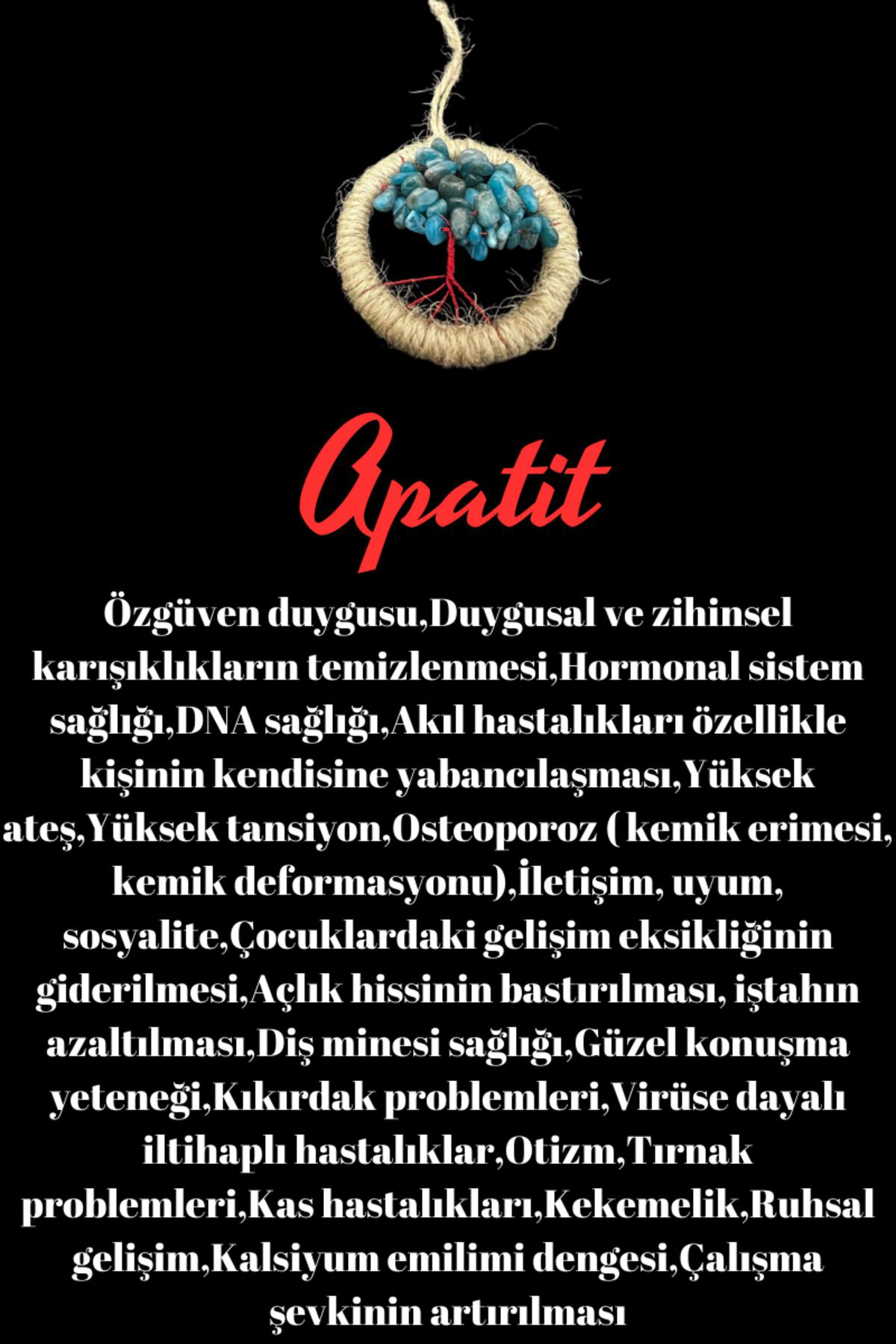 Sertifikalı Apatit Doğal Taş El Yapımı Duvar Süsü & Araba Süsü & 