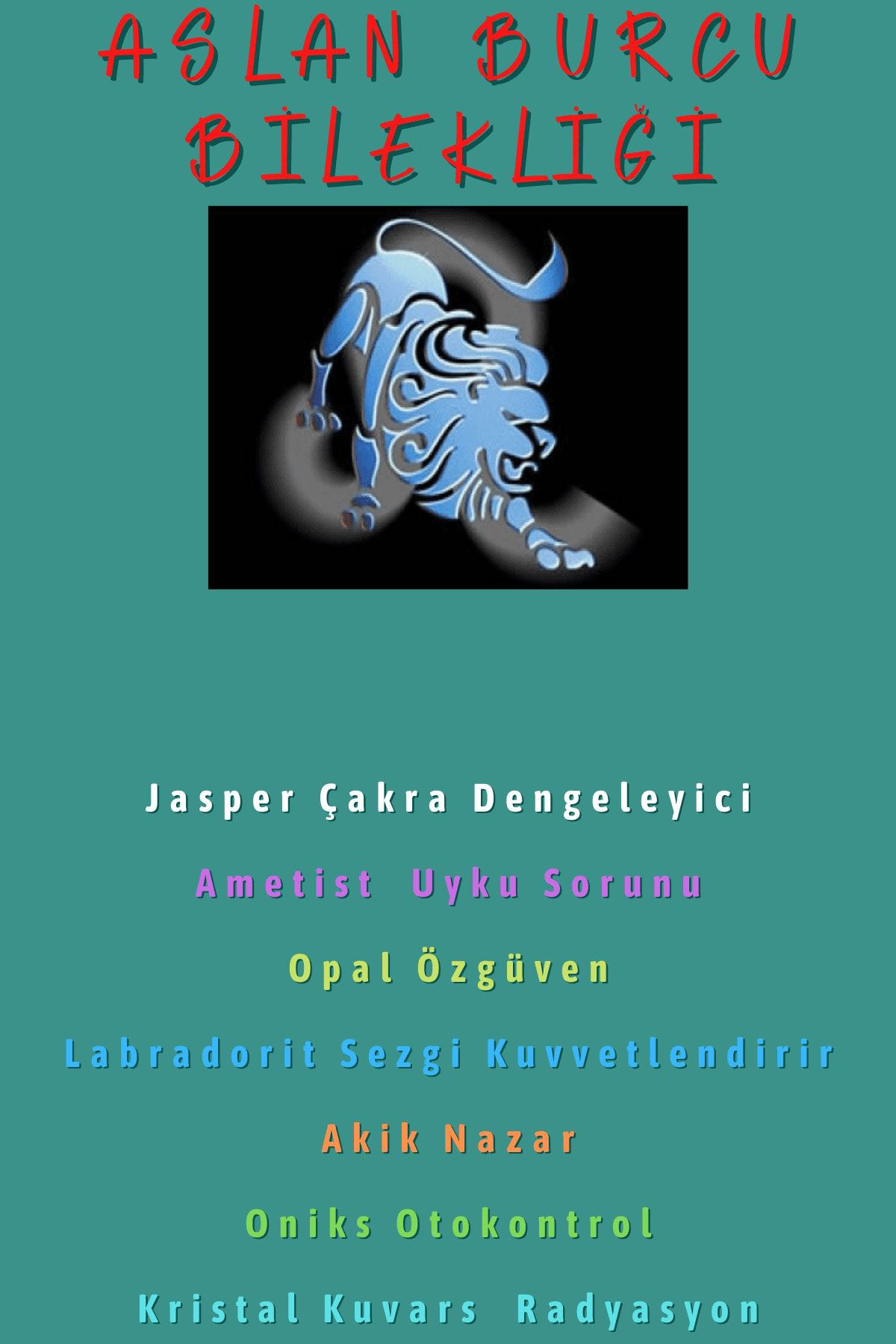 Sertifikalı Aslan Burcu Bileklik Doğal Taş