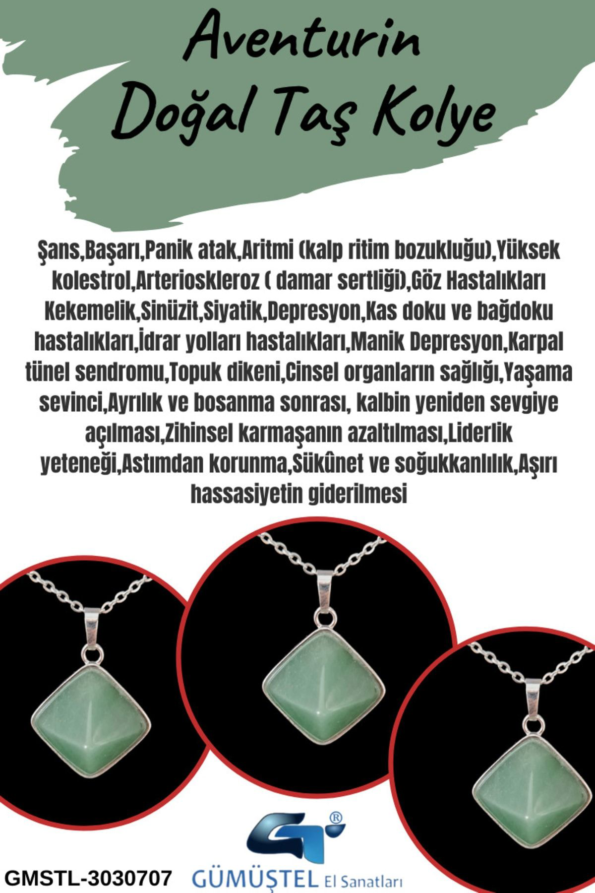 Sertifikalı Aventurin Doğal Taş Kolye Piramit Özel Kesim Aaa Kali Sertifikalı Aventurin Doğal Taş Kolye Piramit Özel Kesim Aaa Kali