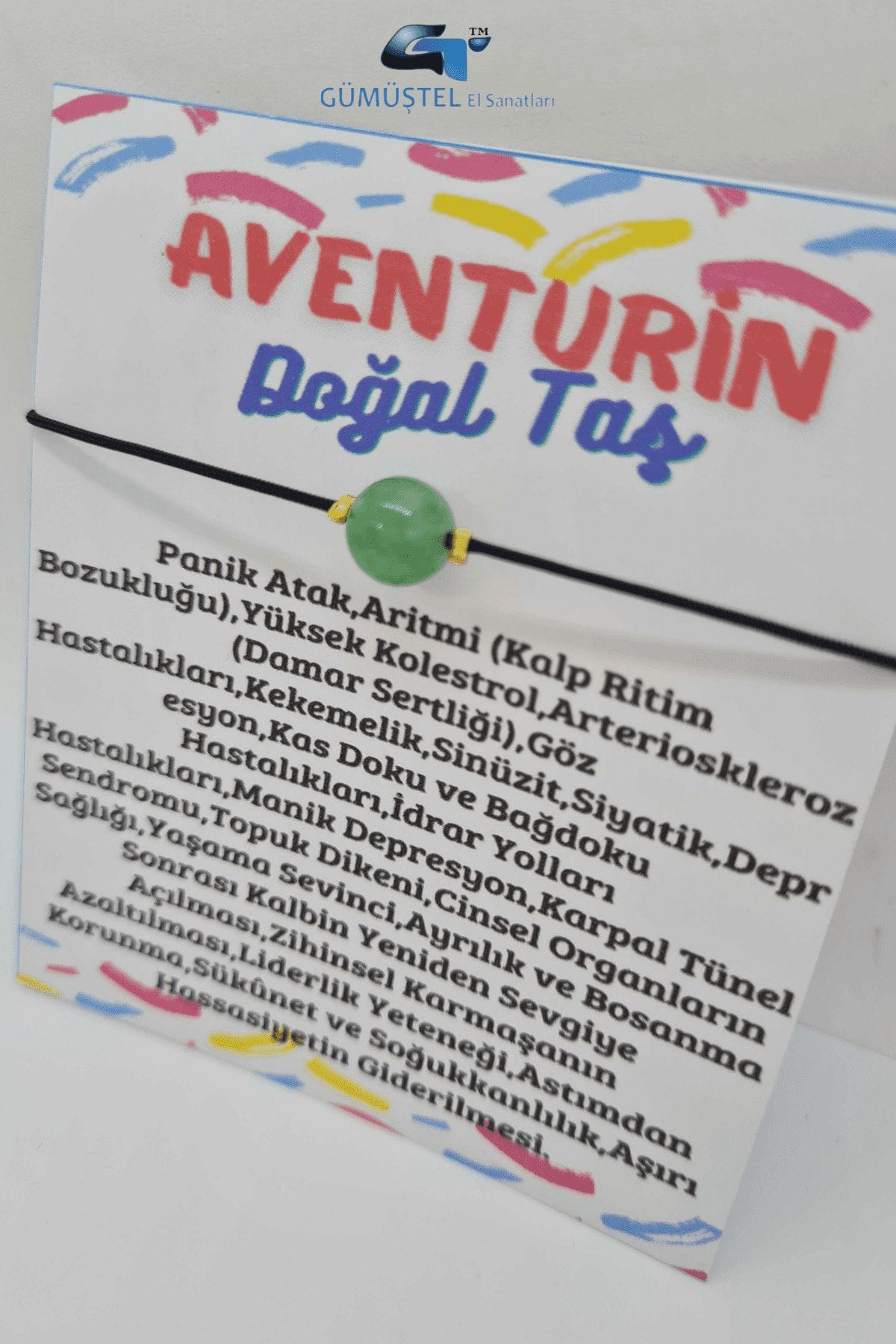 Sertifikalı Aventurin Doğal Taş Bileklik Ayarlamalı Ip Kilit Sist