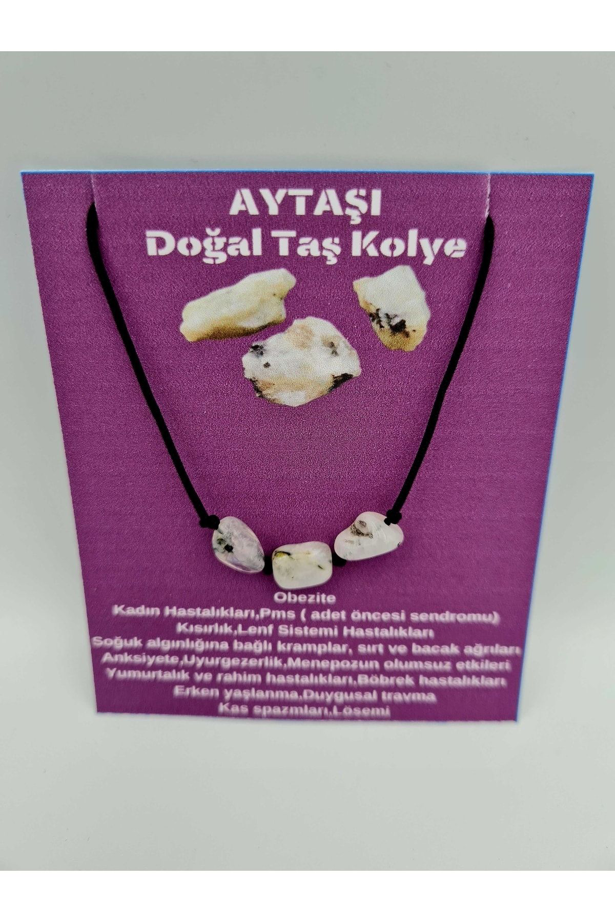 Sertifikalı Aytaşı Kolye Orijinal Doğal Taş Sürpriz Hediyeli