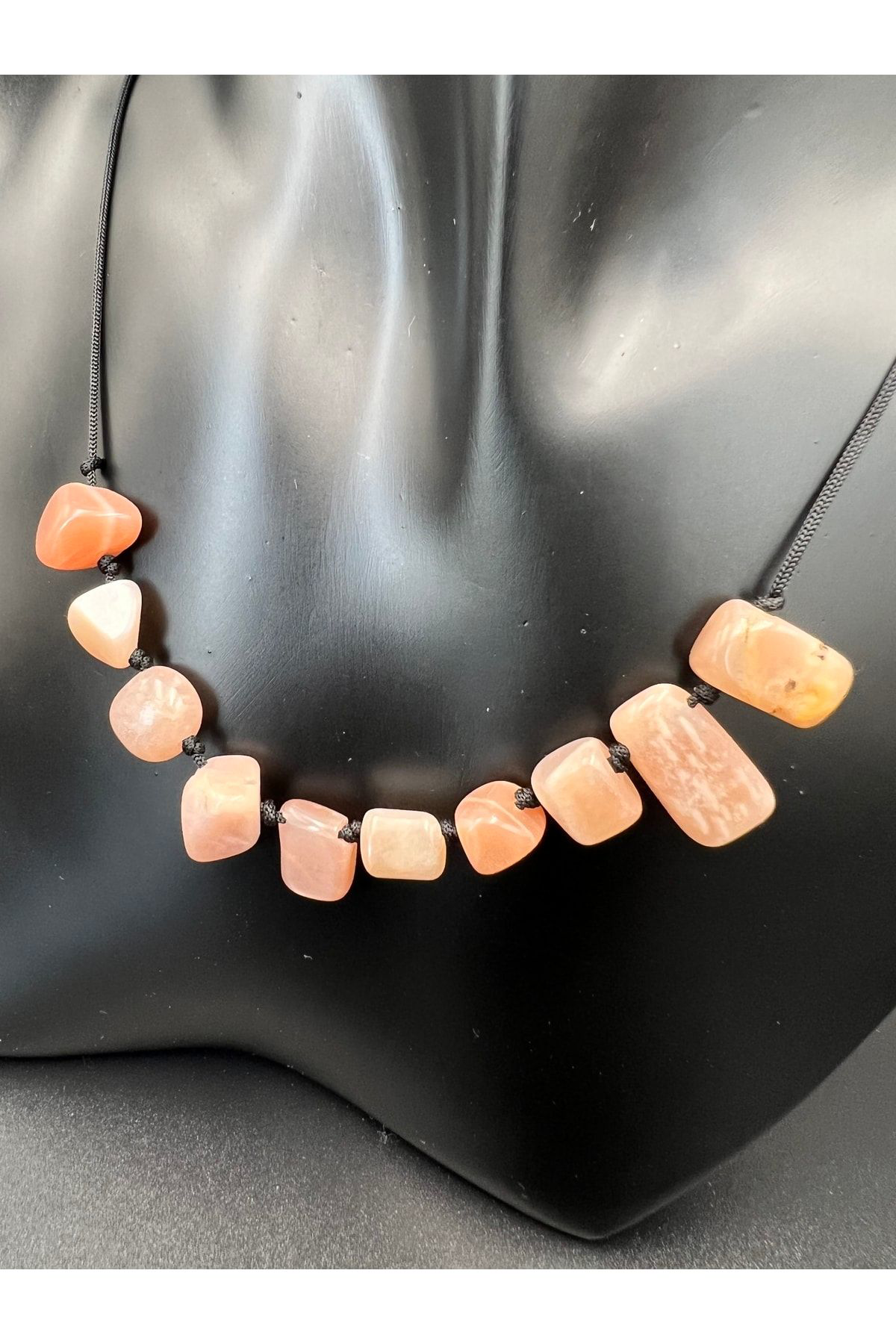 Sertifikalı Aytaşı Doğal Taş Kolye Asansörlü Kilit Sistemi Sürpri