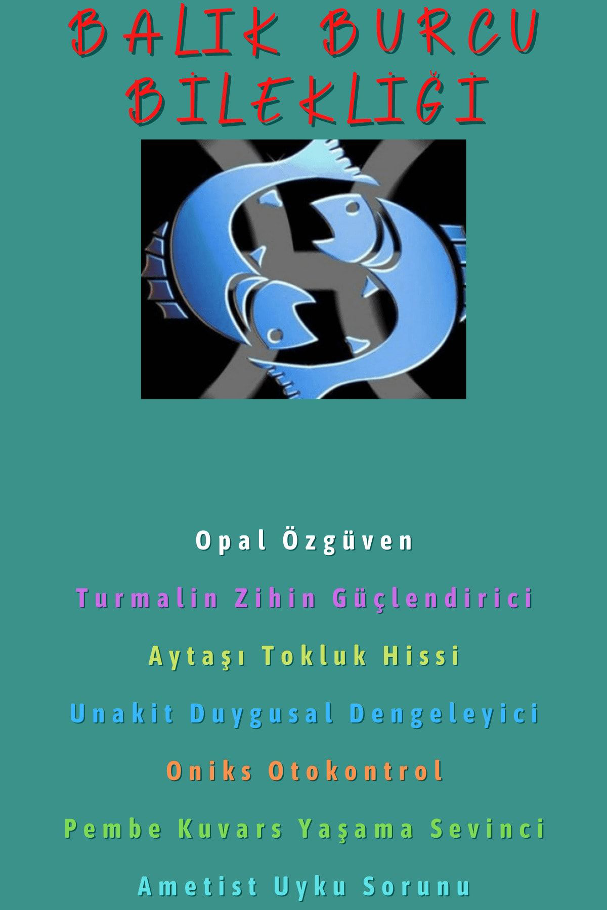 Sertifikalı Balık Burcu Bileklik Doğal Taş