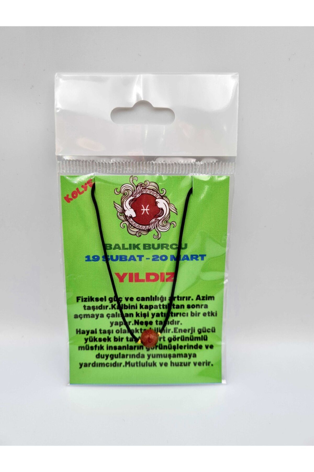 Sertifikalı Balık Burcu Yıldız Taşı Doğal Taş Kolye