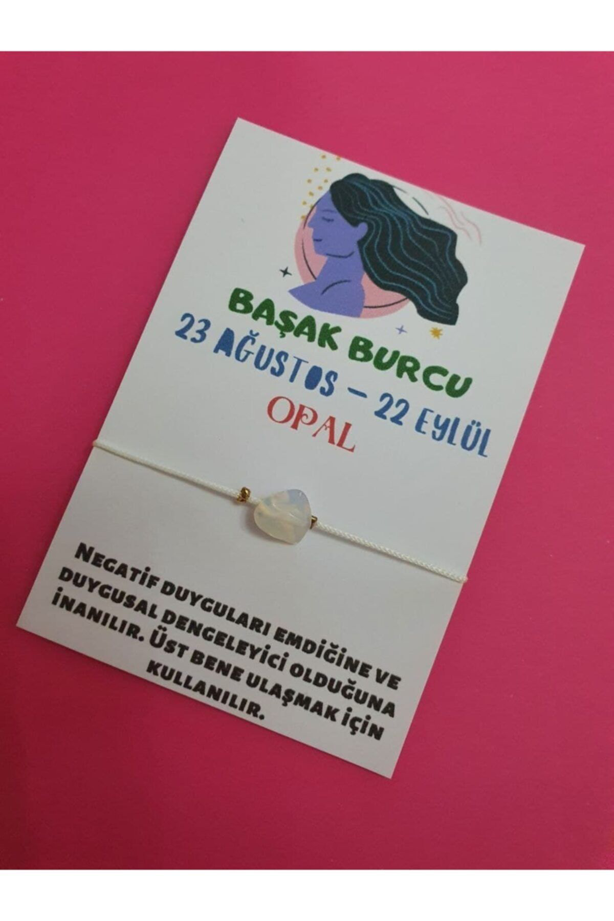 Sertifikalı Başak Burcu Opal Doğal Taşlı Ip Burç Bilekliği