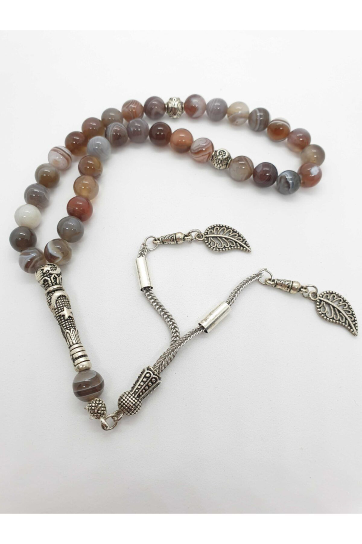 Sertifikalı Bostwana Akik Doğal Taş Tesbih 8 Mm