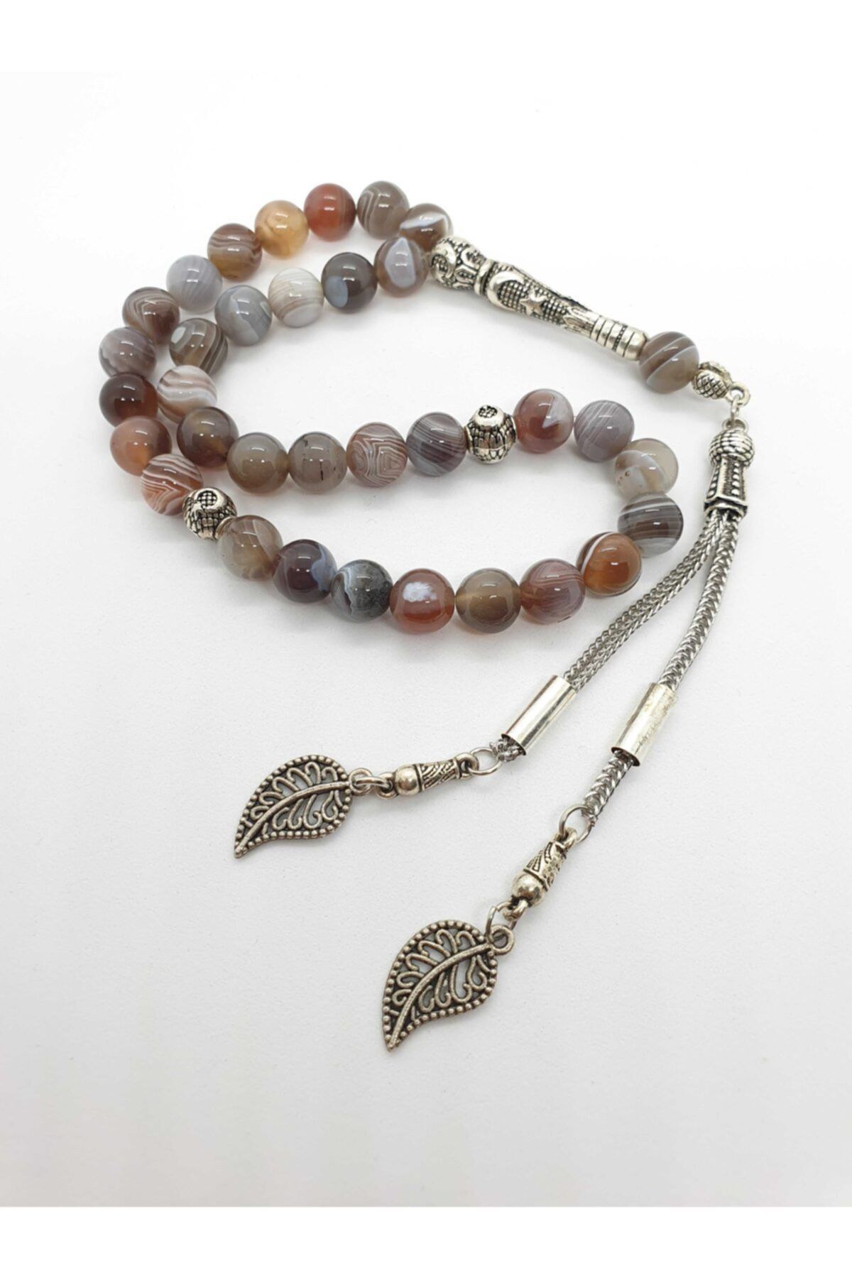 Sertifikalı Bostwana Akik Doğal Taş Tesbih 8 Mm