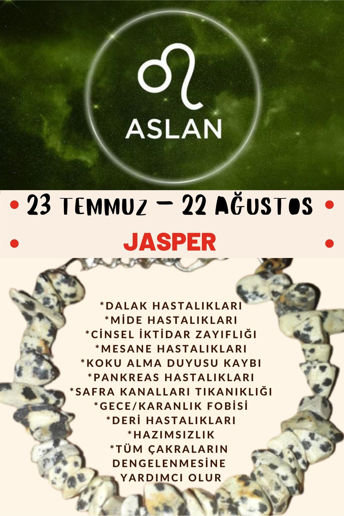 Sertifikalı Burç Taşı Aslan Burcu Jasper Taşı Bileklik
