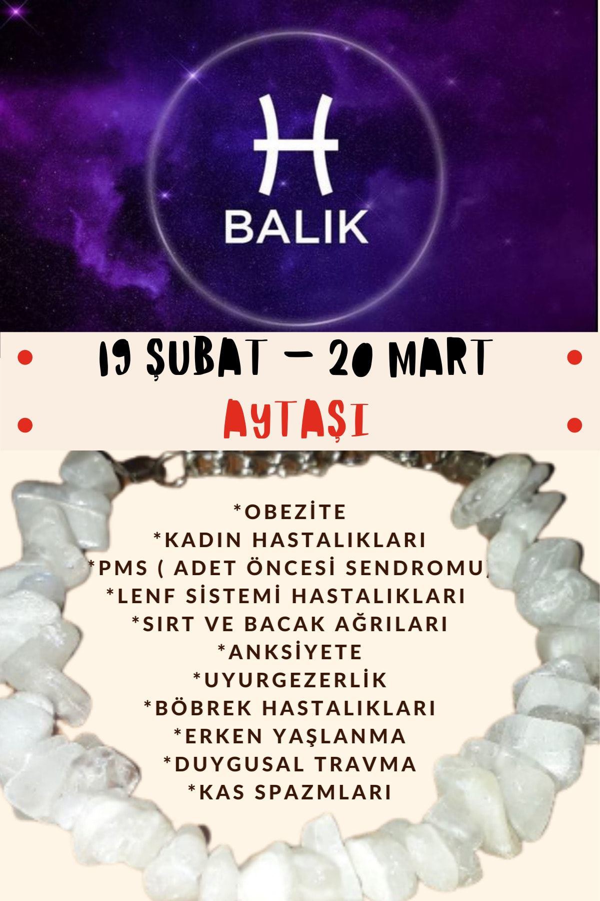 Sertifikalı Burç Taşı Balık Burcu Aytaşı Bileklik