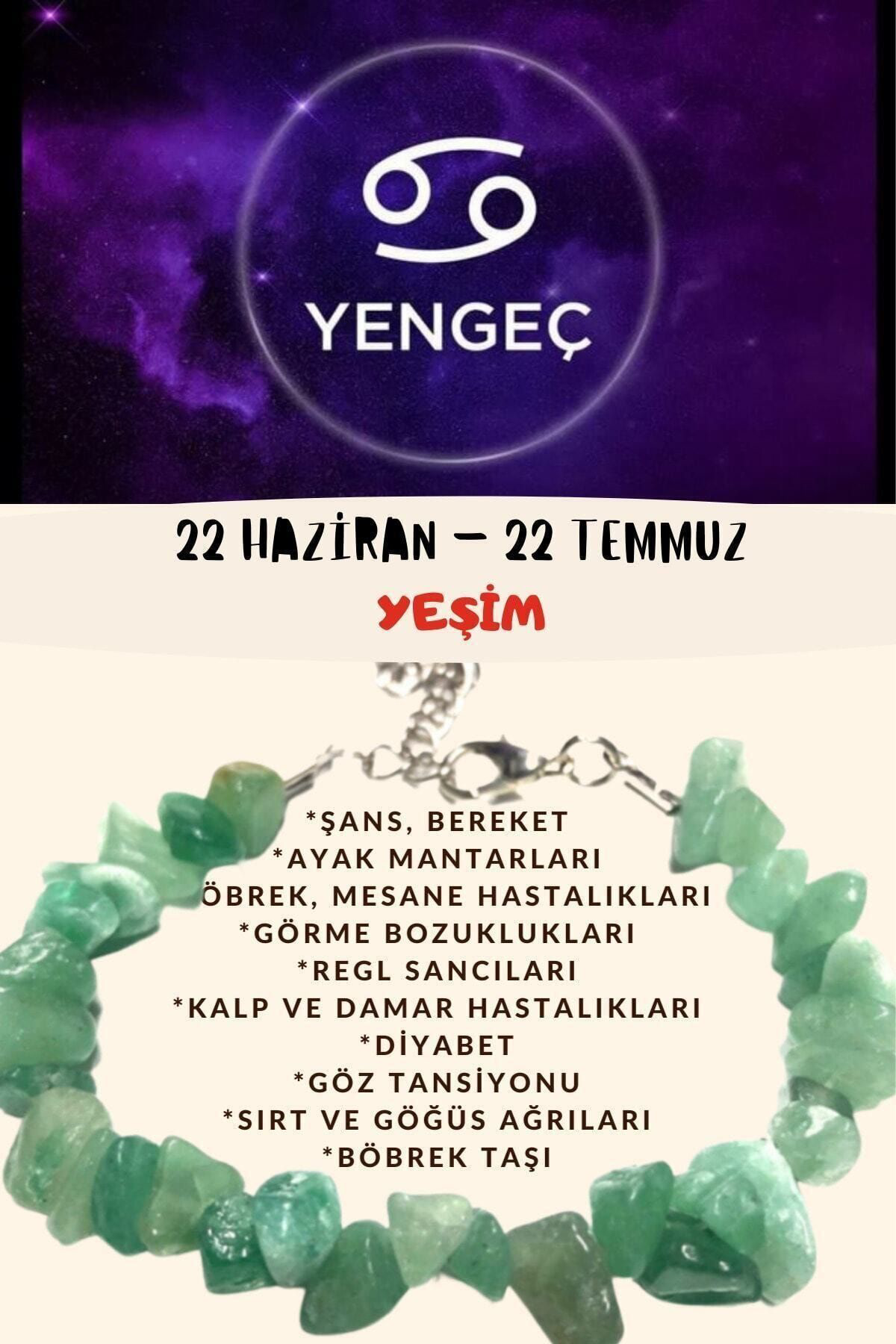 Sertifikalı Burç Taşı Yengeç Burcu Yeşim Taşı Bileklik