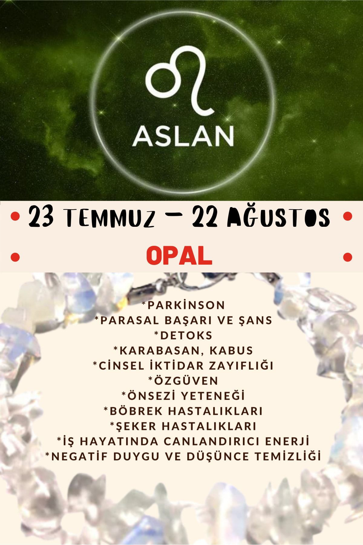 Sertifikalı Burç Taşı Aslan Burcu Opal Taşı Bileklik