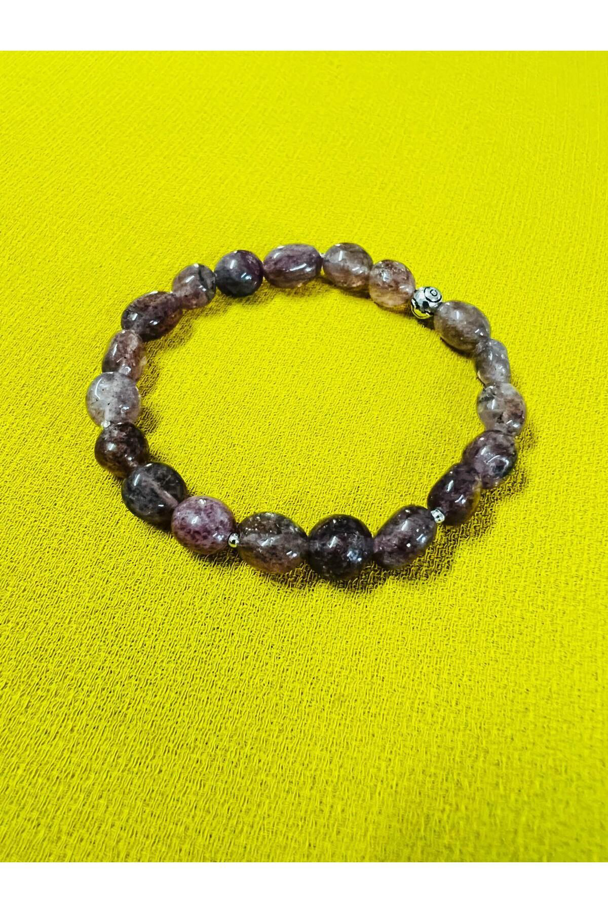 Sertifikalı Çilek Kuvars Doğal Taş Şekilsiz Tımbıl Bileklik