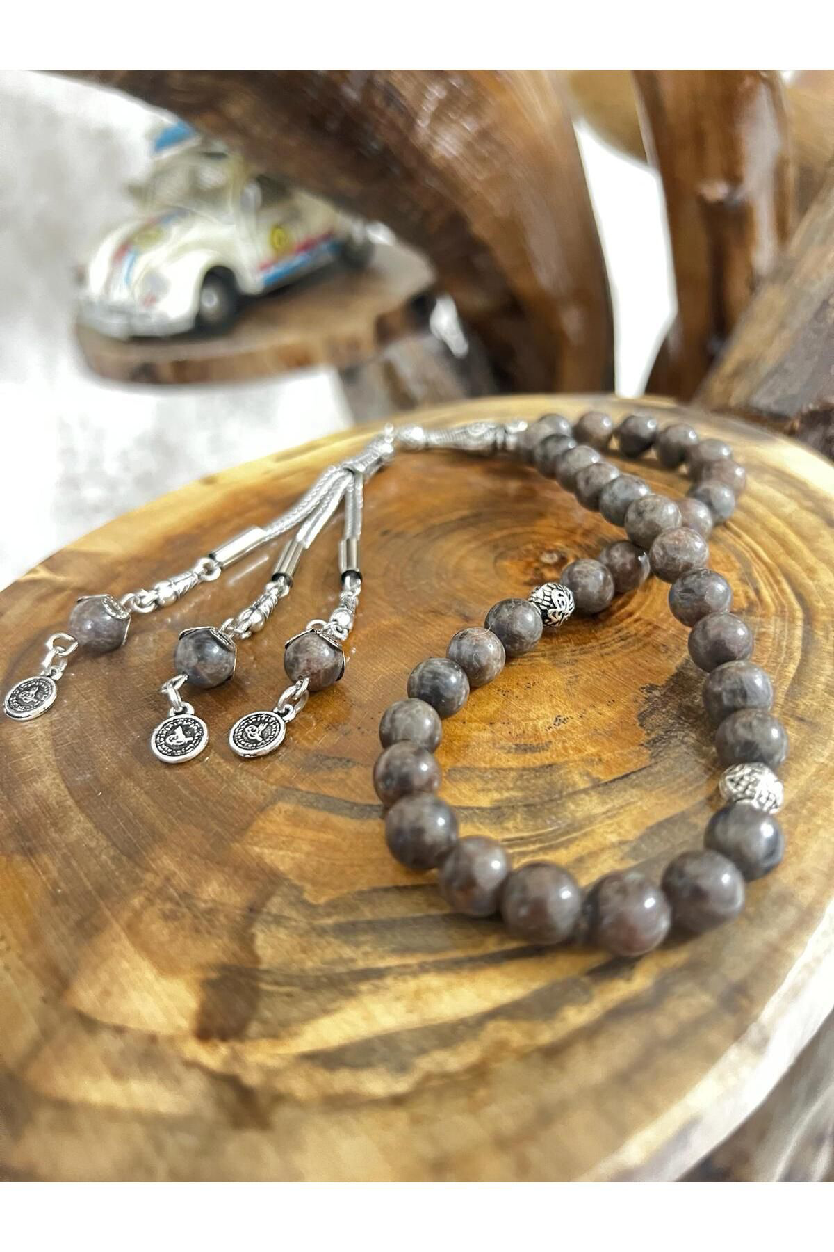 Gümüştel El Sanatlari Sertifikali Diopsit Doğal Taş Tesbih Aaa Kalite