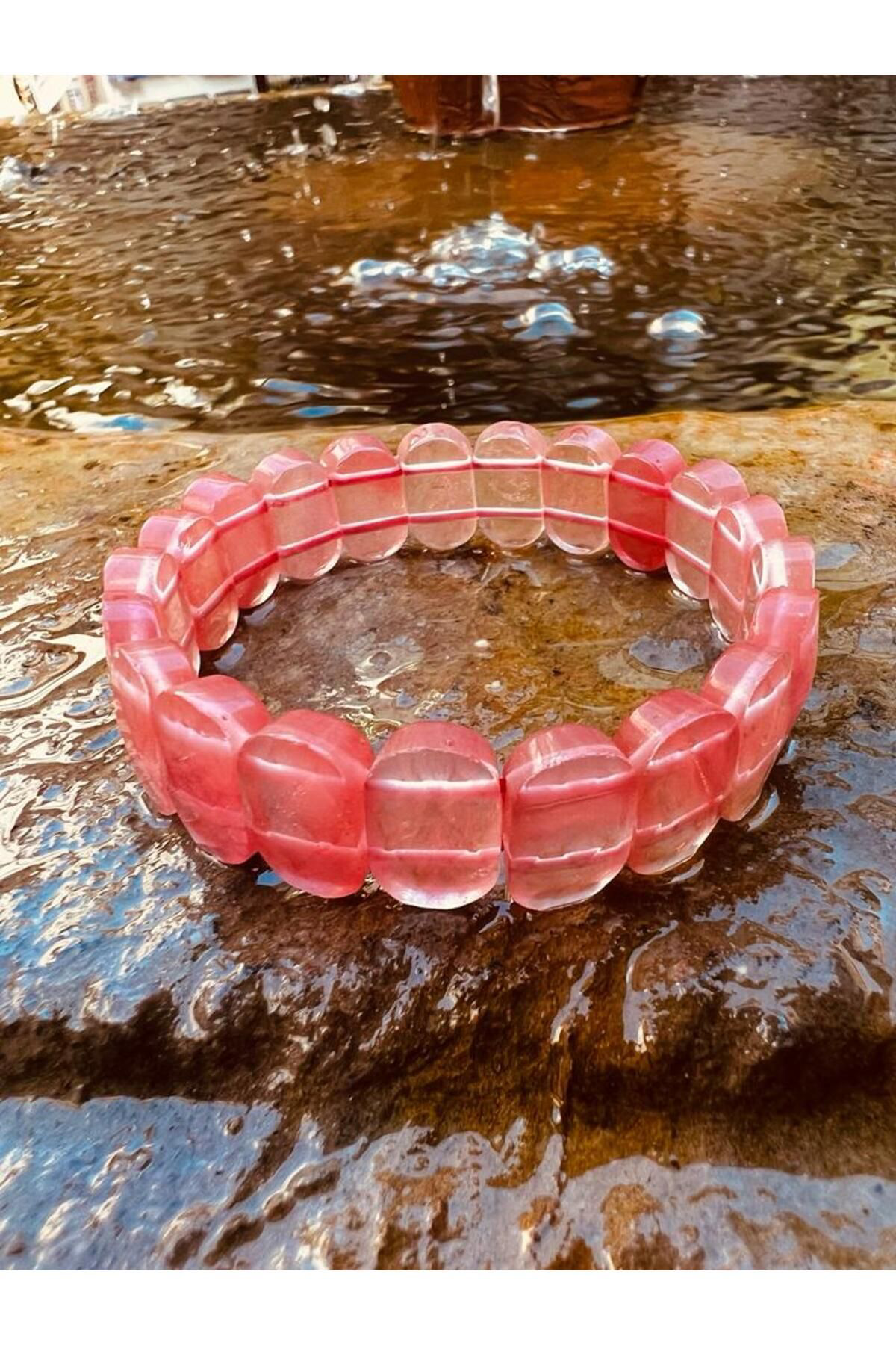 Sertifikalı Doğal Gül (ÇİLEK) Kuvars Taşı Özel Kesim Rolex Bilekl