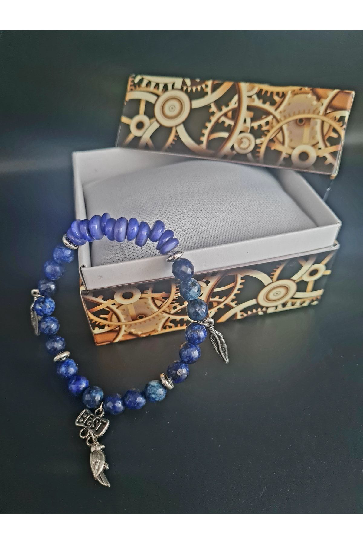 Sertifikalı Doğal Taş Bileklik Özel Tasarım Lapis Lazuli Sedef Do