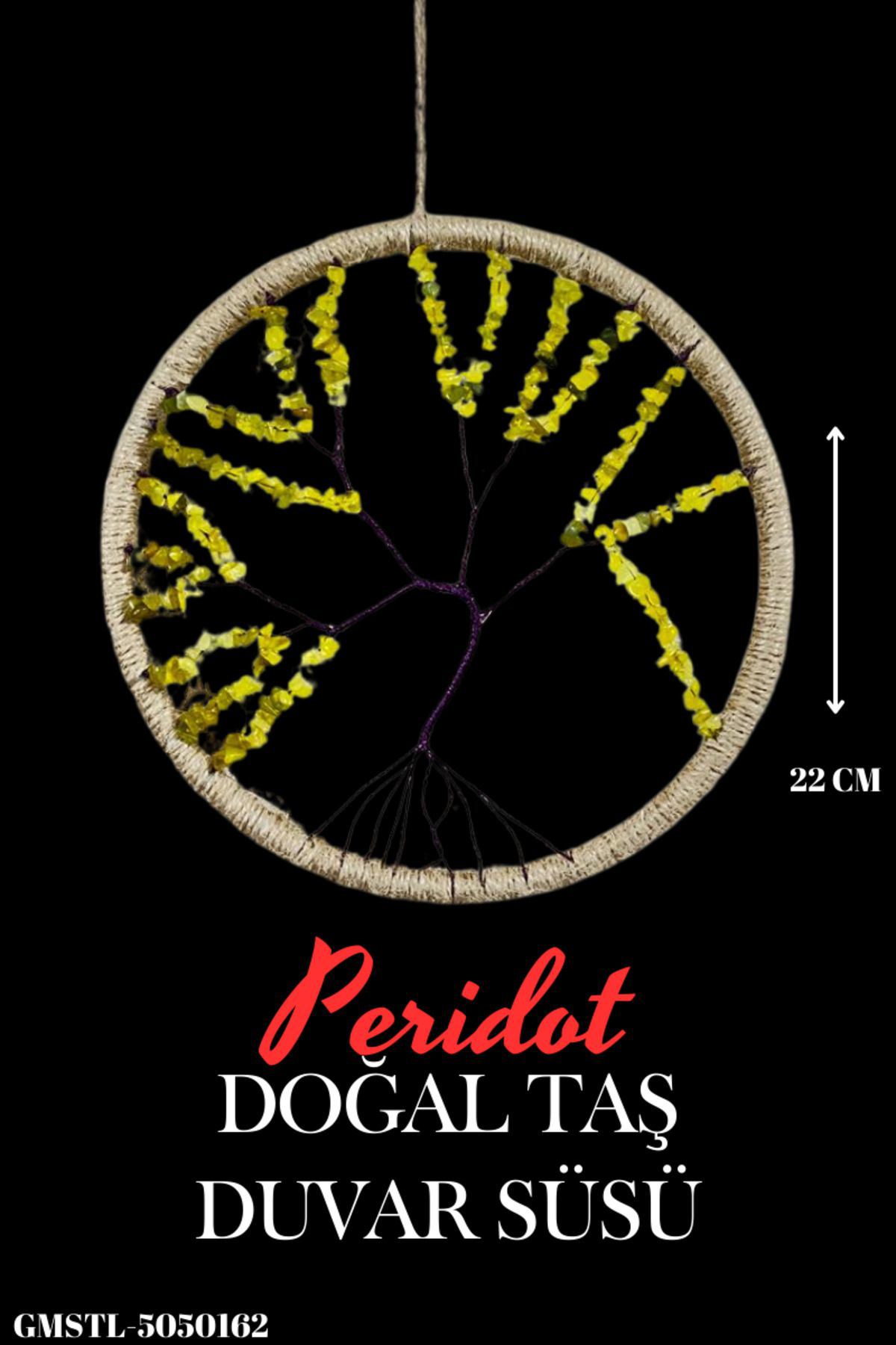 Sertifikalı Doğal Taş El Yapımı Peridot Taşı Duvar Süsü & Araba S