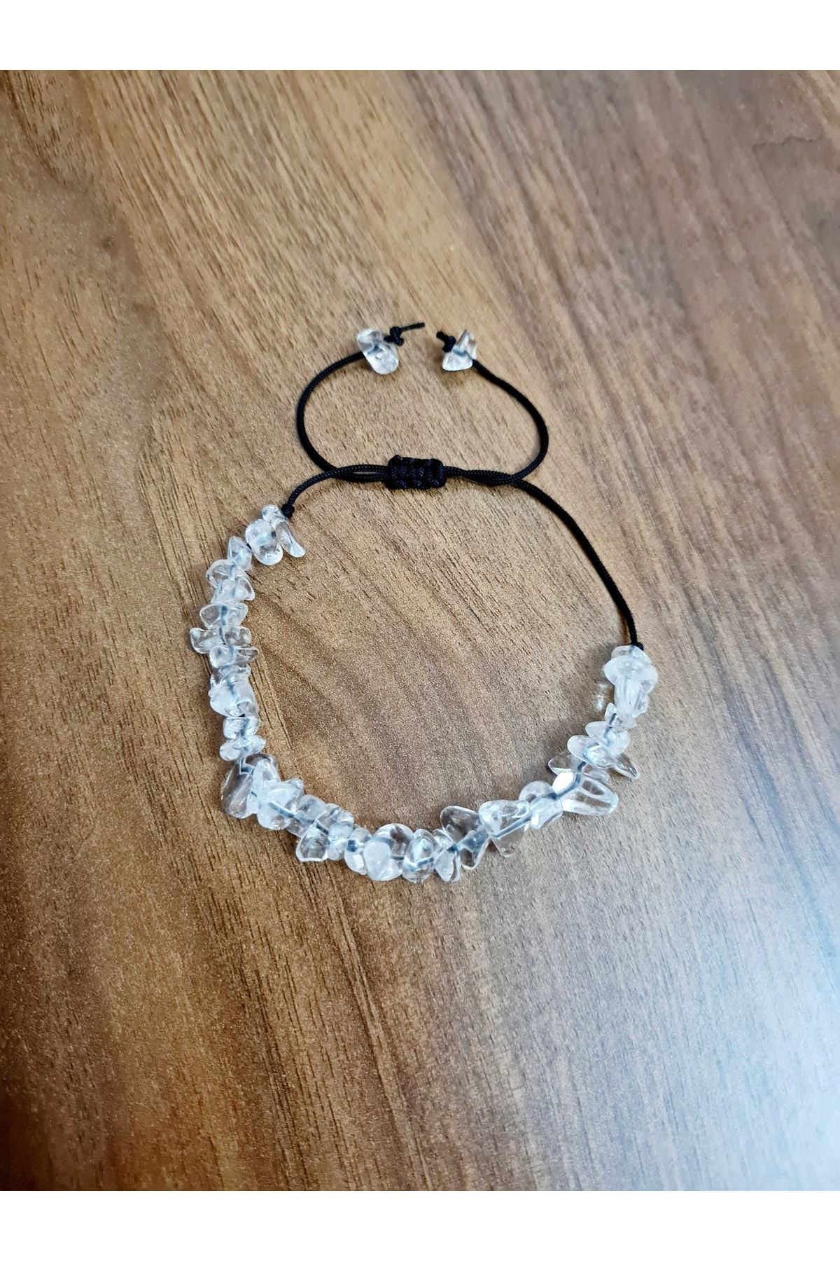 Sertifikalı Doğal Kırık Taş Kristal Kuvars Taşı Bileklik Asansörl