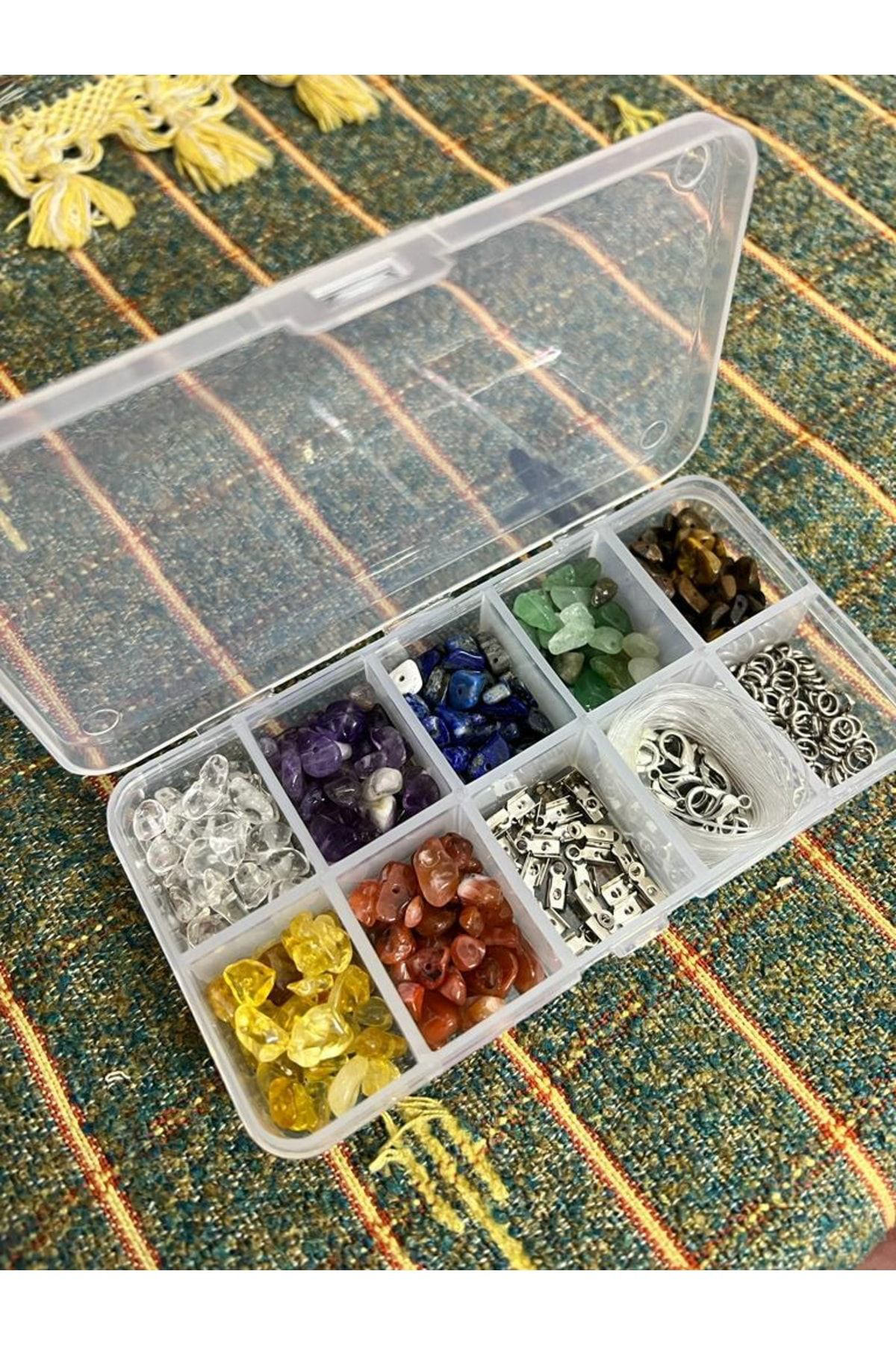 Sertifikalı Doğal Taş 7 Çakra Takı Yapım Seti Kendi Tasarımını Ke