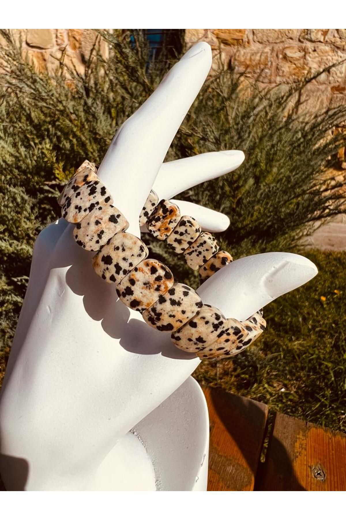 Sertifikalı Doğal Dalmaçyalı Jasper Taşı Özel Kesim Rolex Bilekli
