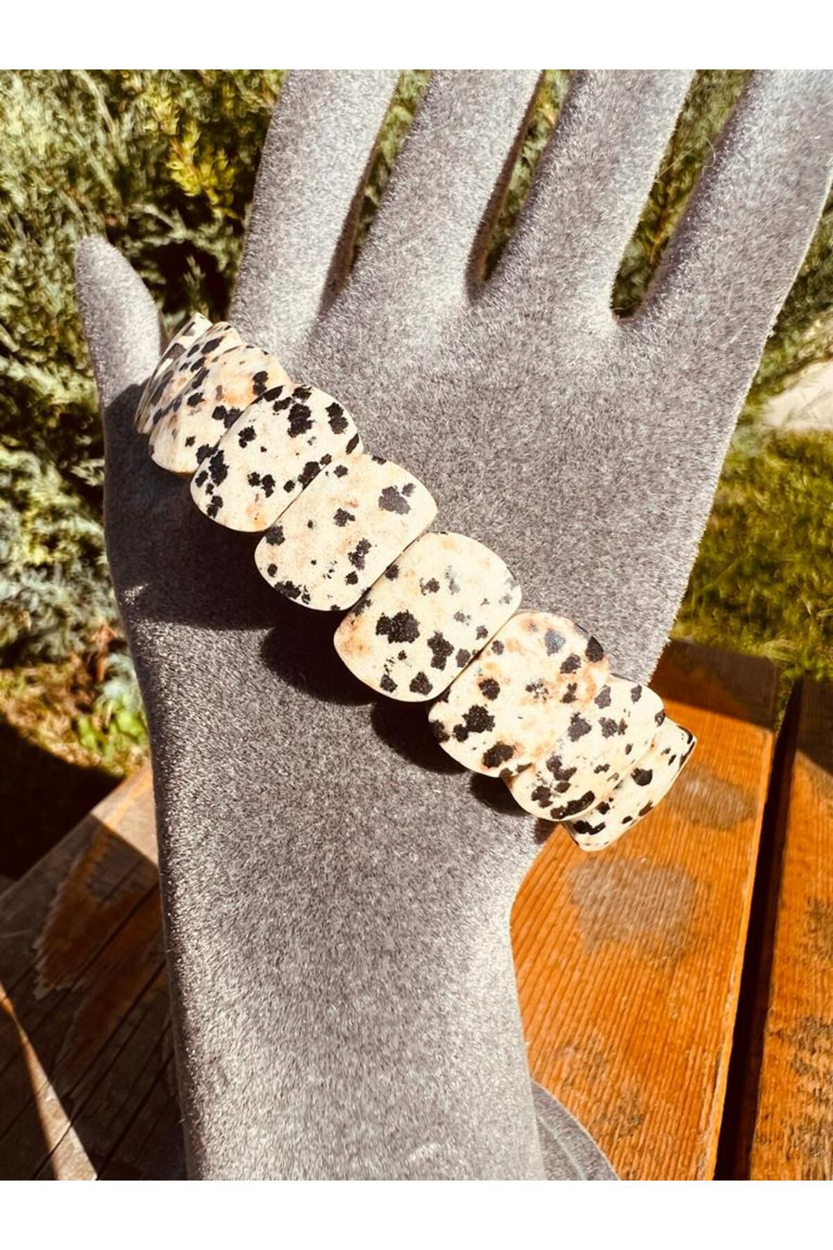 Sertifikalı Doğal Dalmaçyalı Jasper Taşı Özel Kesim Rolex Bilekli