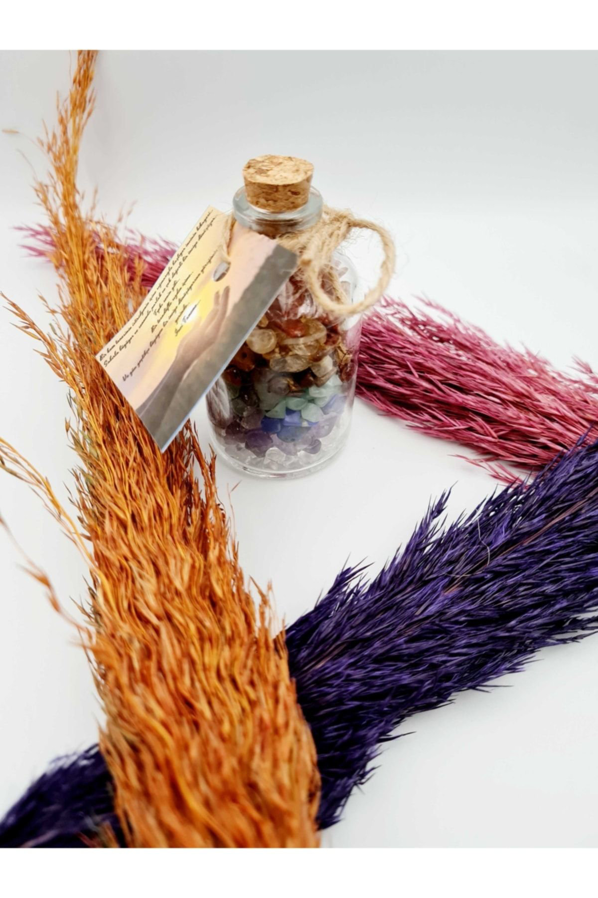 Sertifikalı Doğal Taş Çakra Mesaj Şişesi Model 4