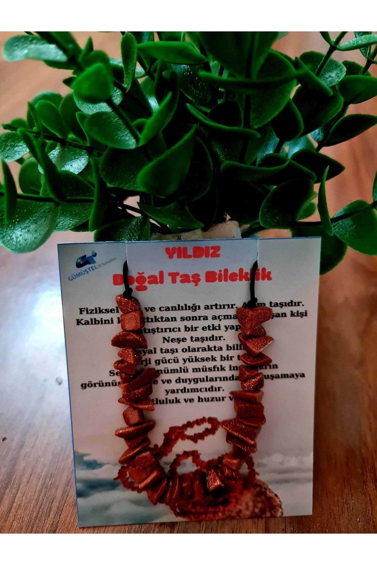 Sertifikalı Doğal Kırık Taş Yıldız Taşı Bileklik Asansörlü Kilit 