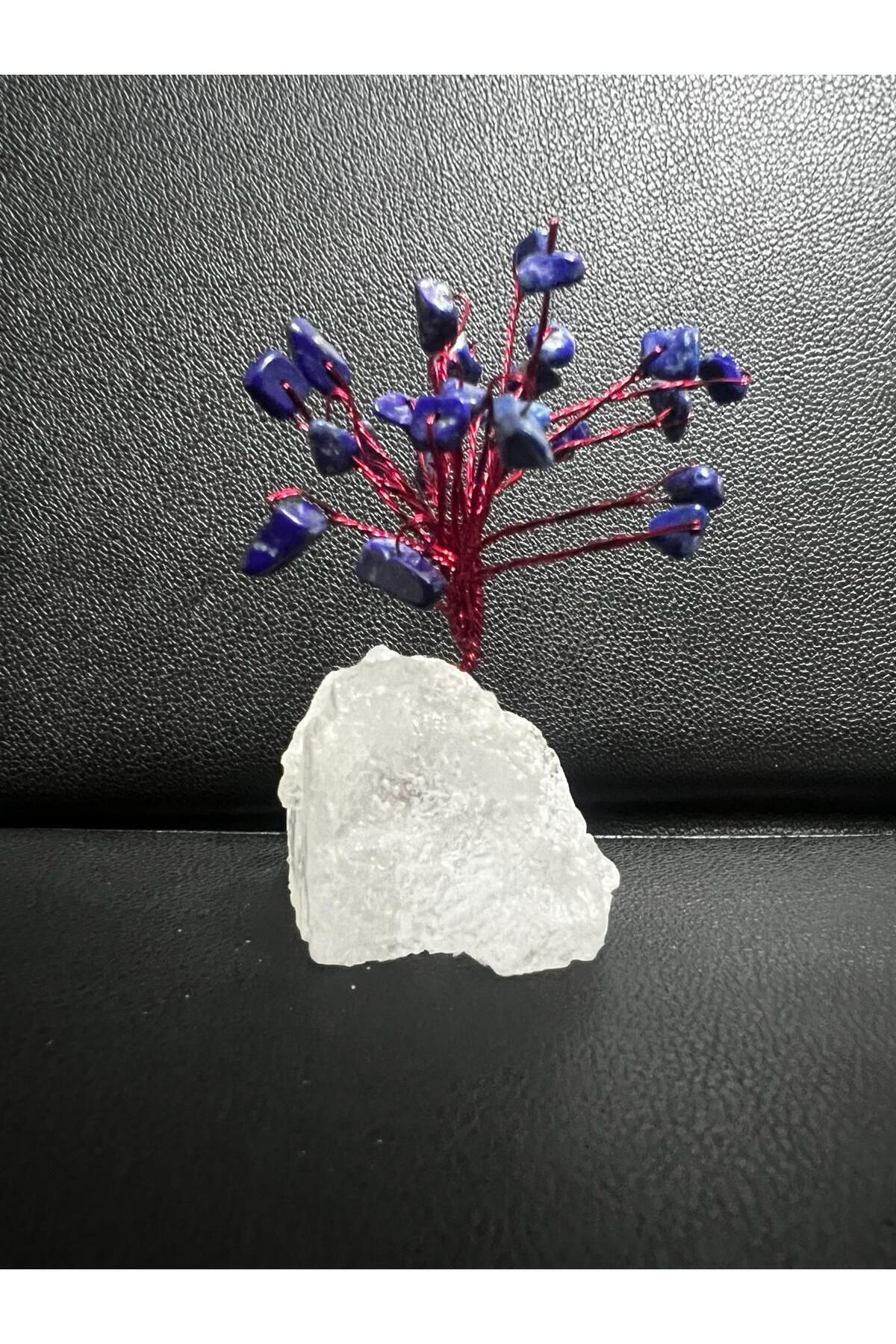Sertifikalı Doğal Taş Lapis Lazuli Taşı Dekoratif El Yapımı Ağaç