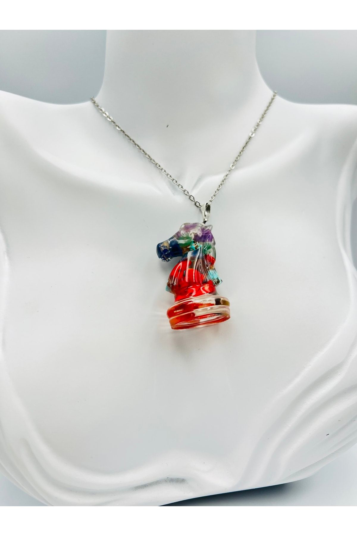 Sertifikalı Doğal Taş Epoksi Kolye