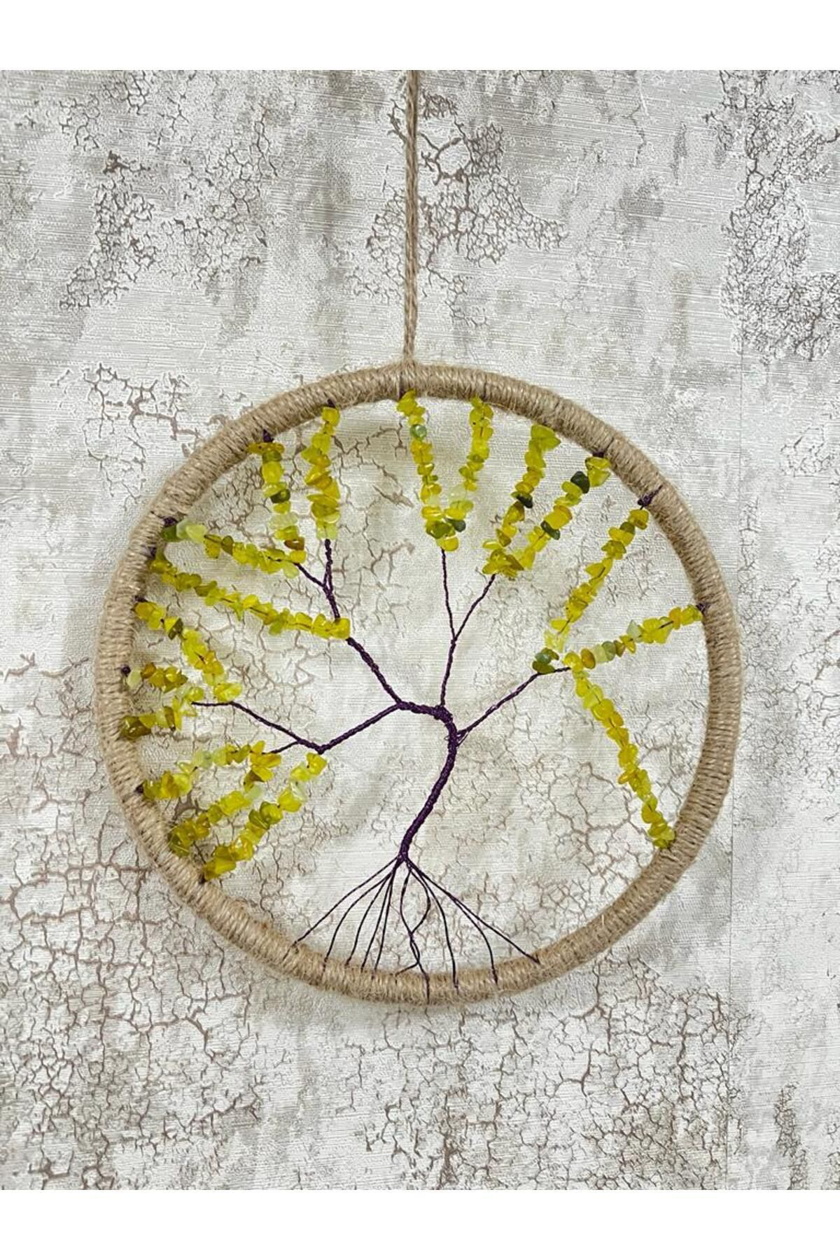 Sertifikalı Doğal Taş El Yapımı Peridot Taşı Duvar Süsü & Araba S