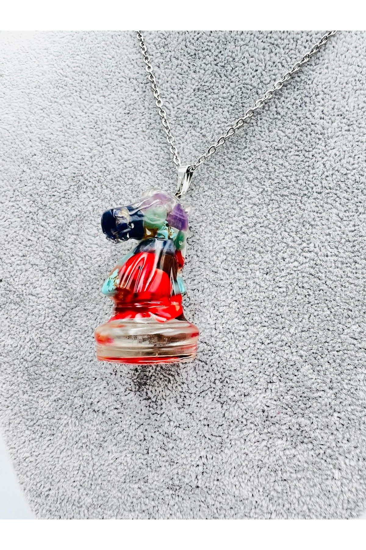 Sertifikalı Doğal Taş Epoksi Kolye