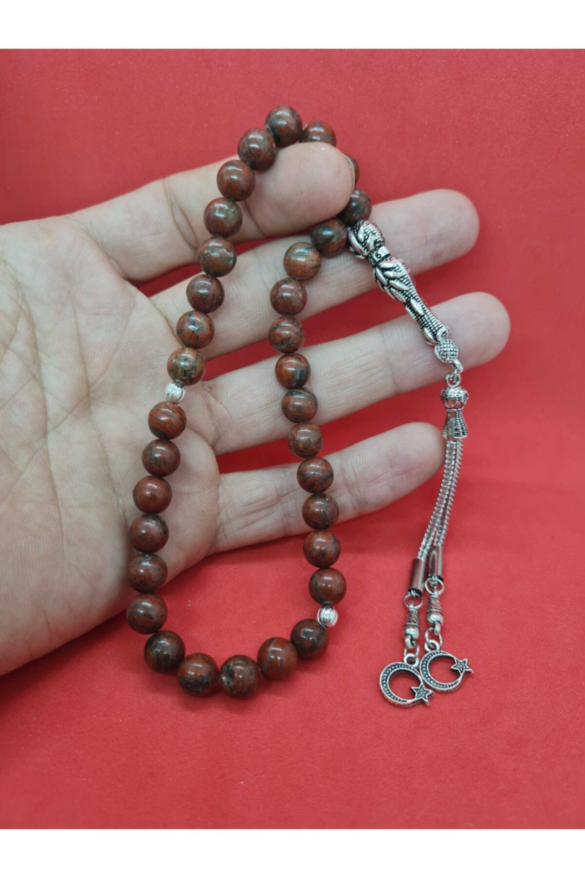 Gümüştel El Sanatlari Sertifikali Doğal Taş Jasper 8 Mm Tesbih