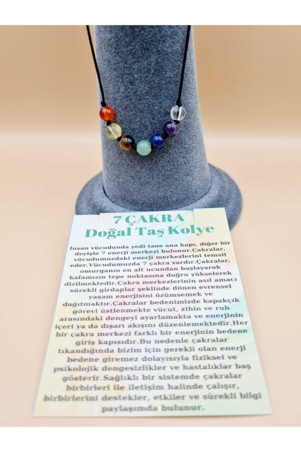Sertifikalı Doğal 7 Çakra Tasarım Kolye