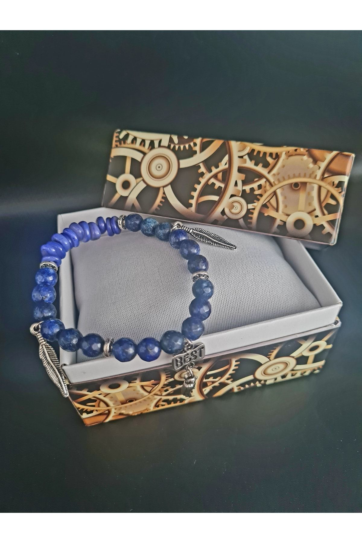 Sertifikalı Doğal Taş Bileklik Özel Tasarım Lapis Lazuli Sedef Do