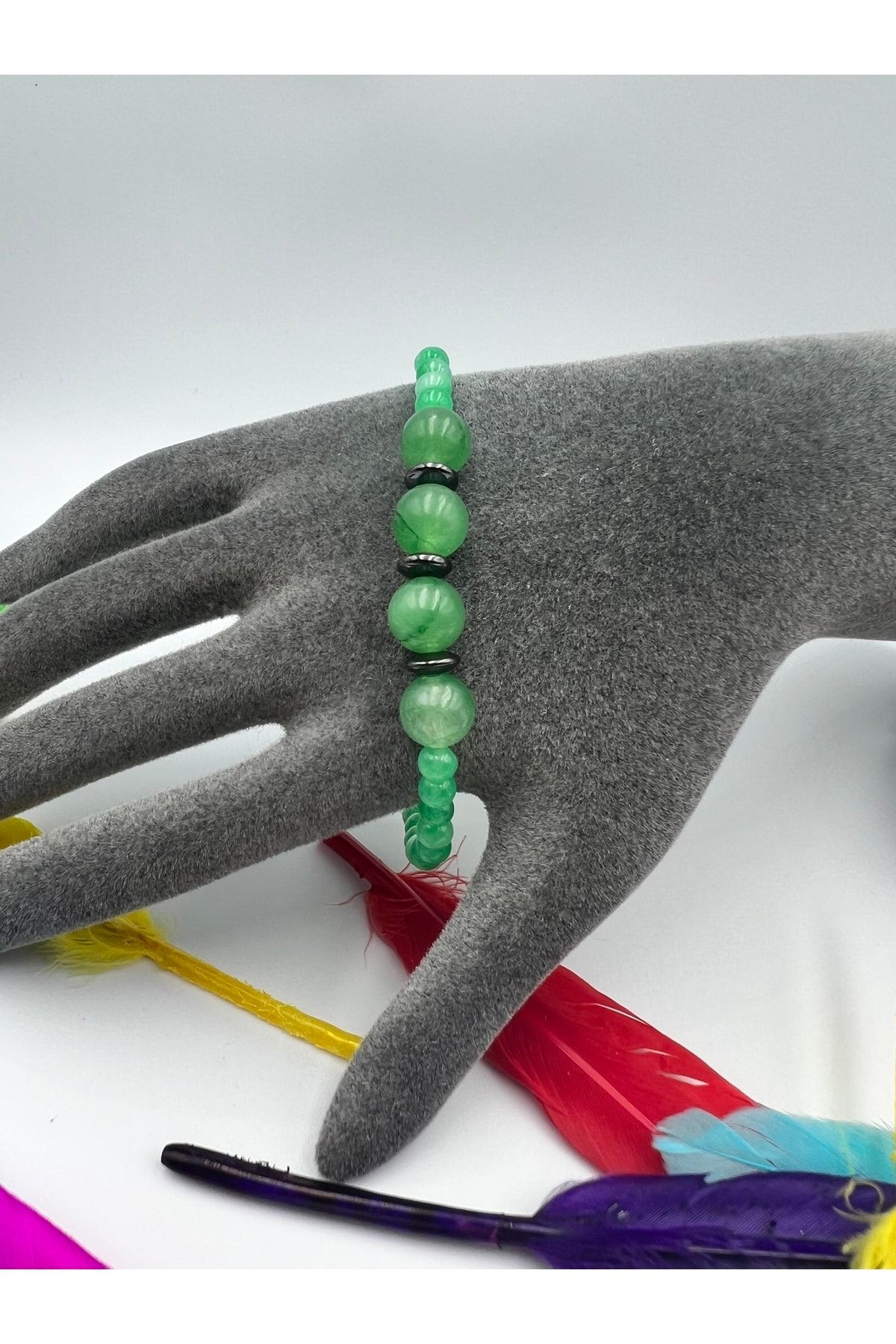 Sertifikalı Doğal Taş Aventurin Hematit Doğal Taş Bileklik 4&8 Mm