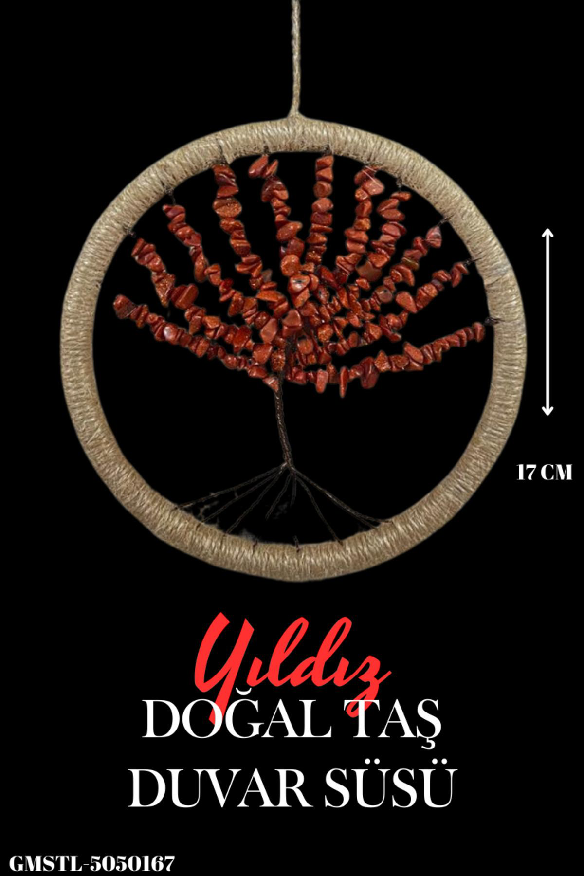 Sertifikalı Doğal Taş El Yapımı Yıldız Taşı Duvar Süsü & Araba Sü