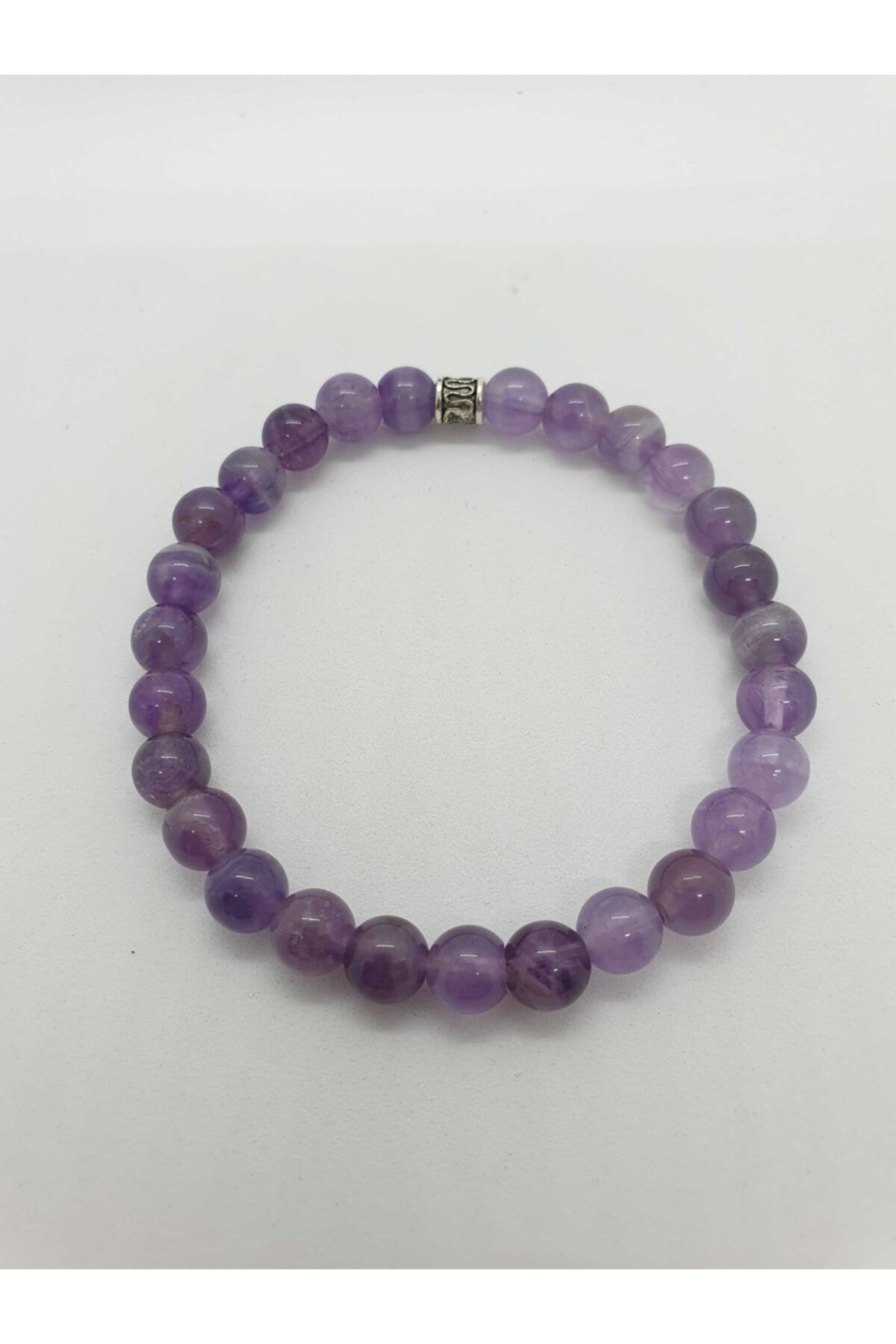 Sertifikalı Doğal Ametist Taşı Bileklik Özel 7 Mm