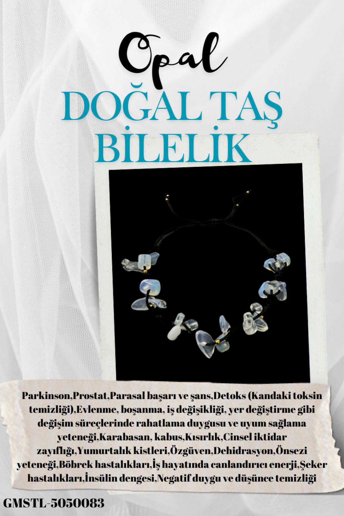 Sertifikalı Doğal Taş Opal Bileklik Özel Tasarım El Yapımı Asansö