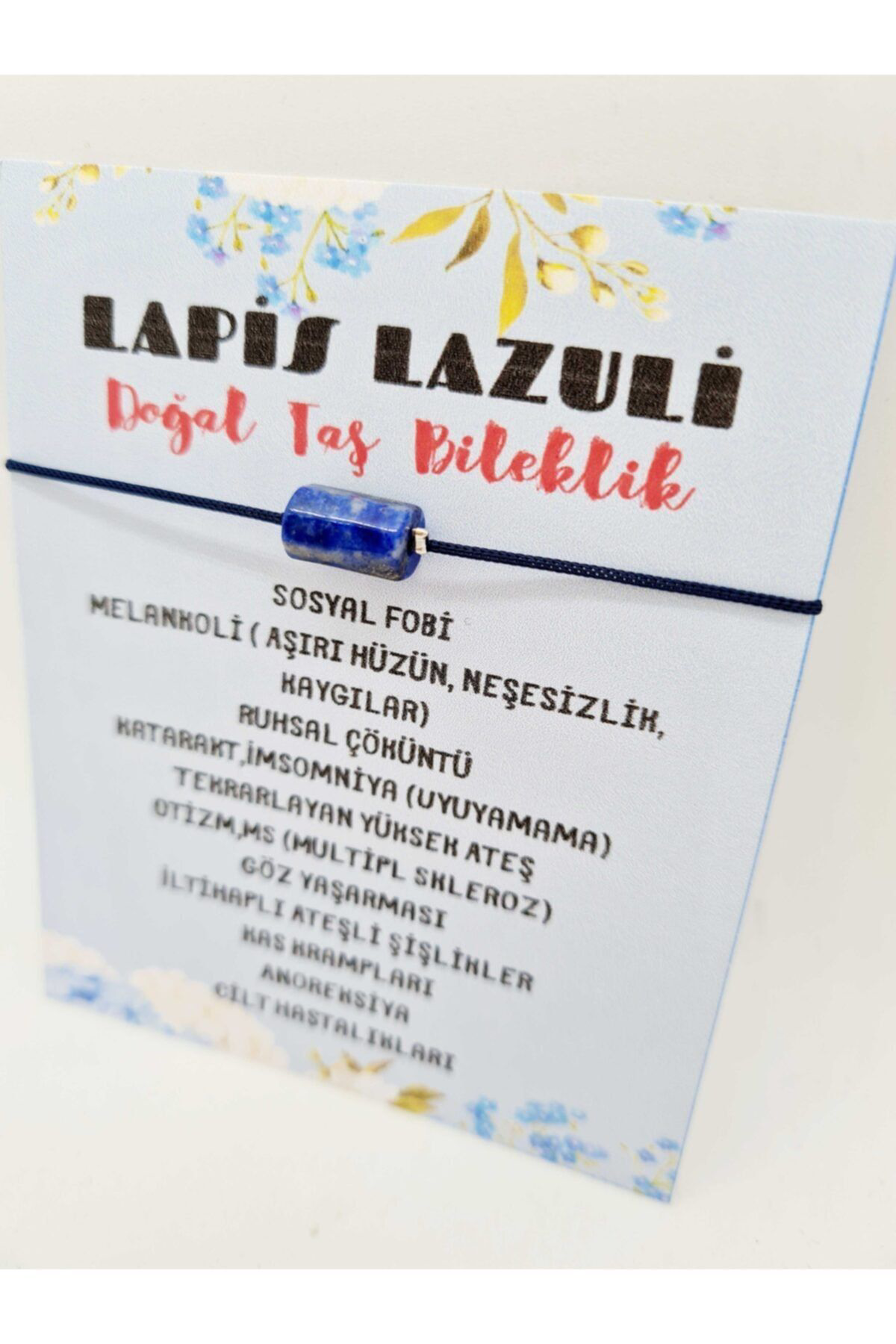 Sertifikalı Doğal Taş Lapis Lazuli Taşı Bileklik