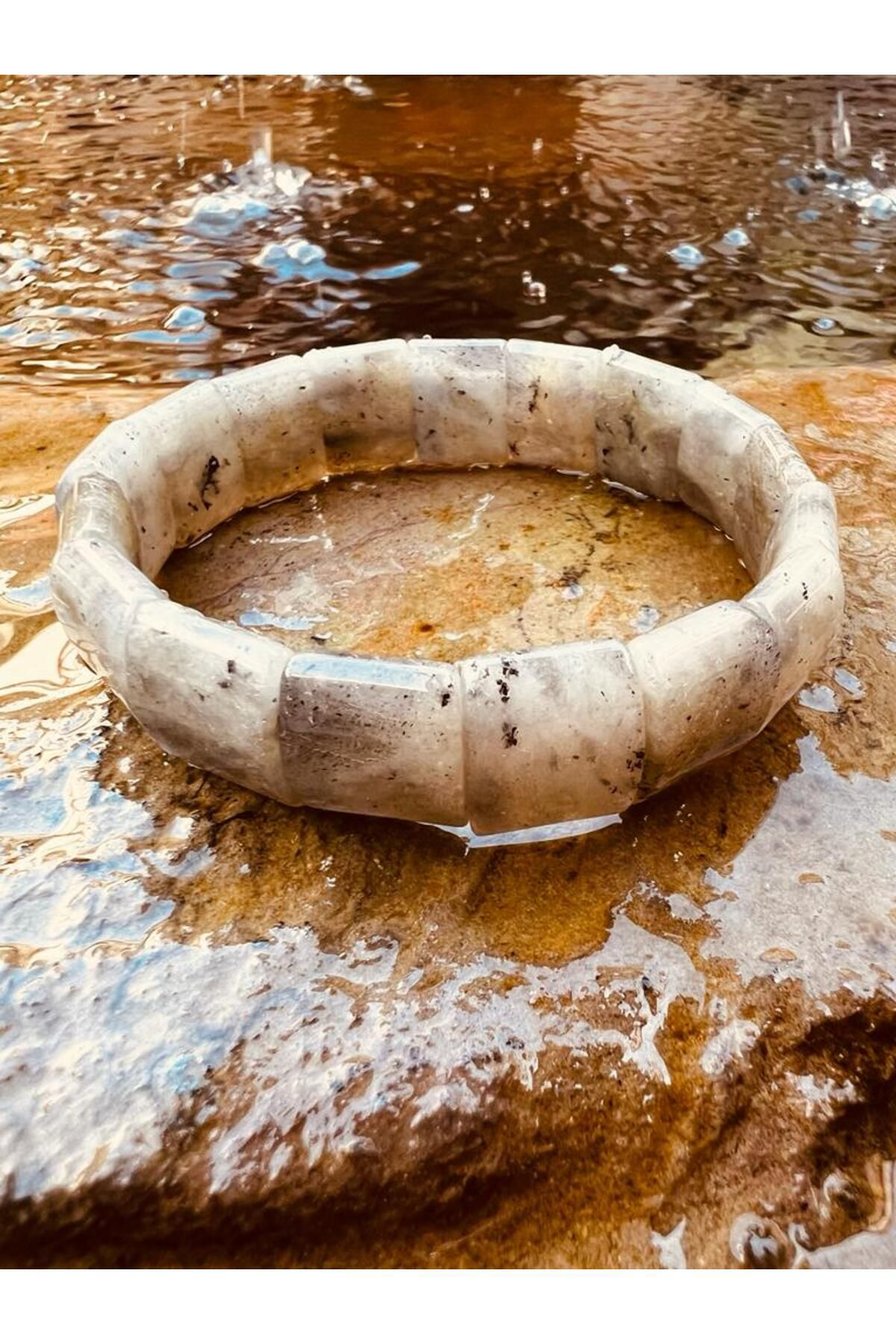 Gümüştel El Sanatlari Sertifikalı Doğal Labradorit Taşı Özel Kesim Rolex Bileklik