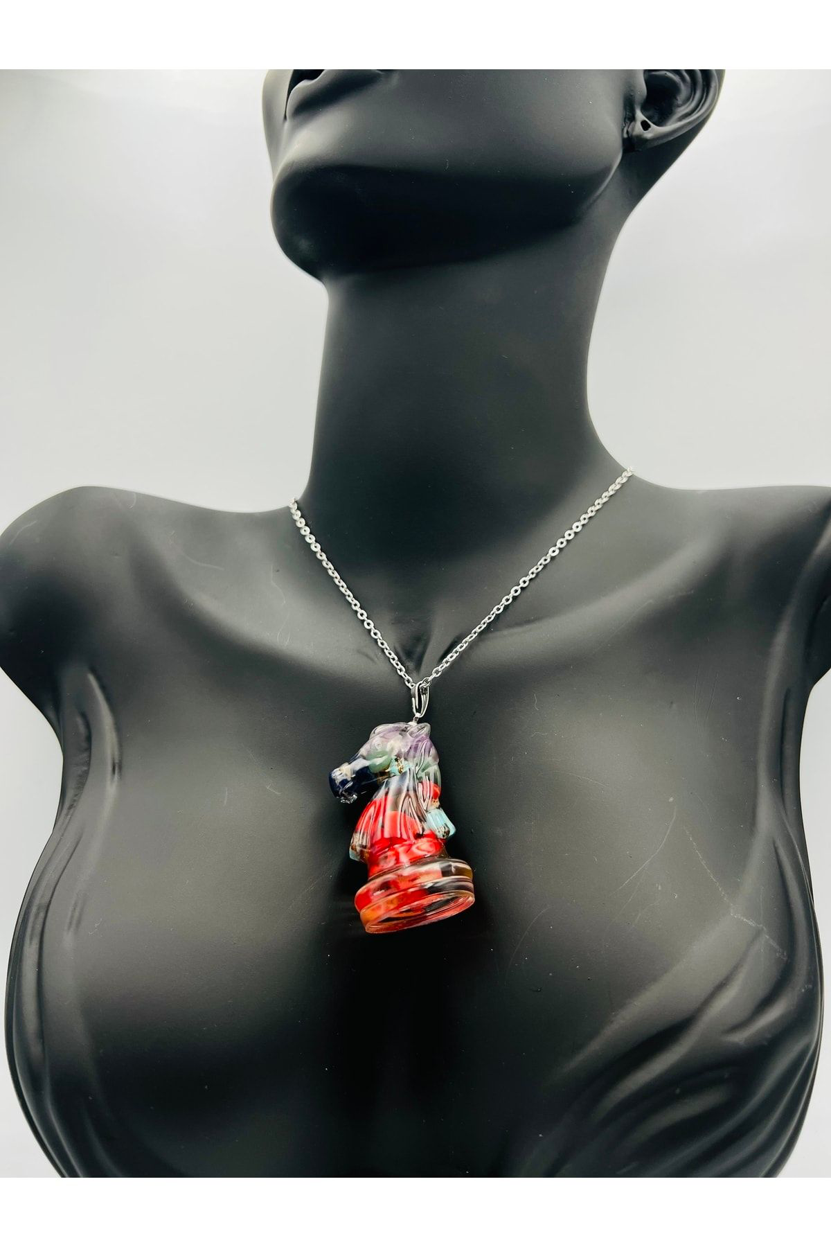 Sertifikalı Doğal Taş Epoksi Kolye