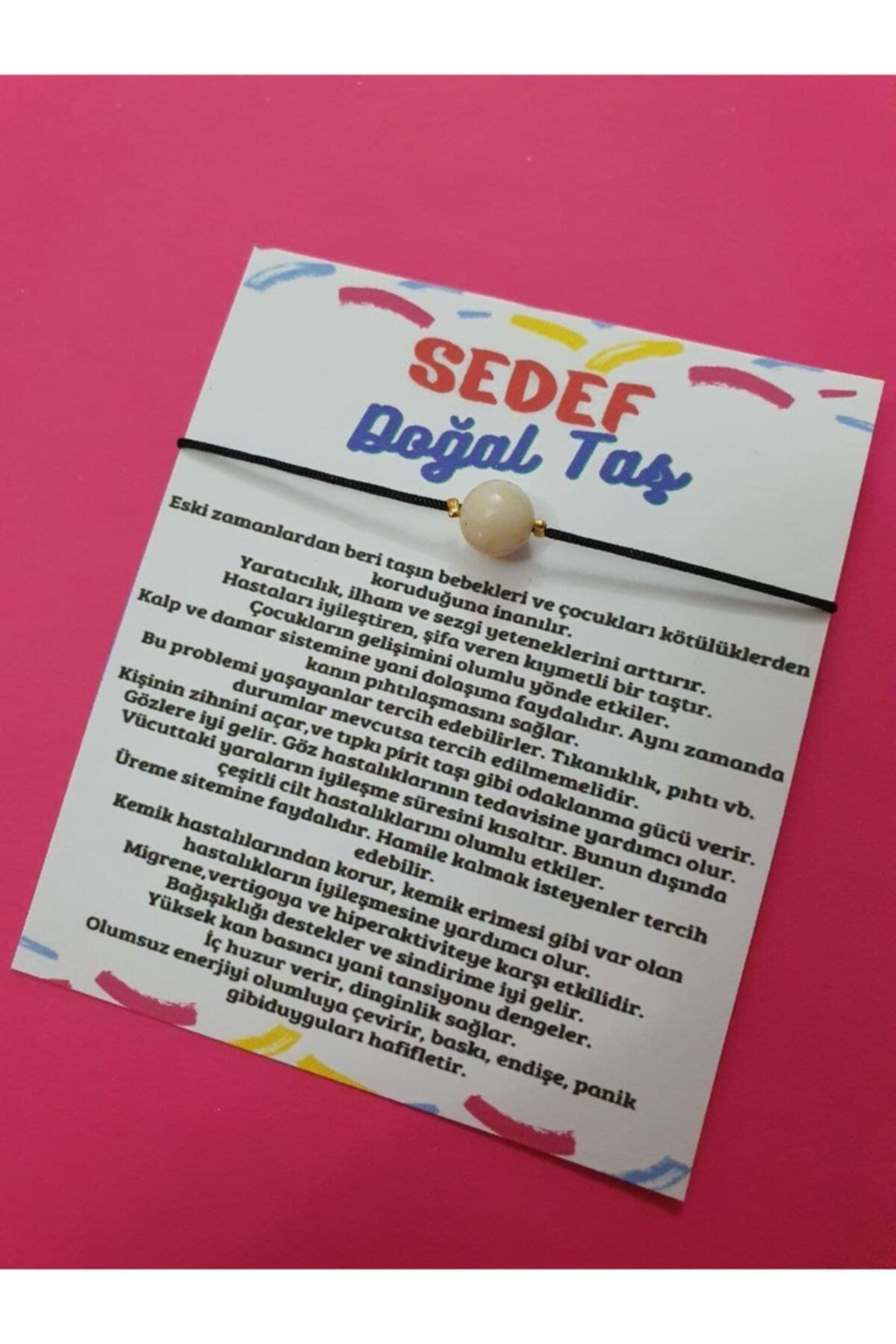 Sertifikalı Doğal Sedef Bileklik Orijinal Doğal Taş