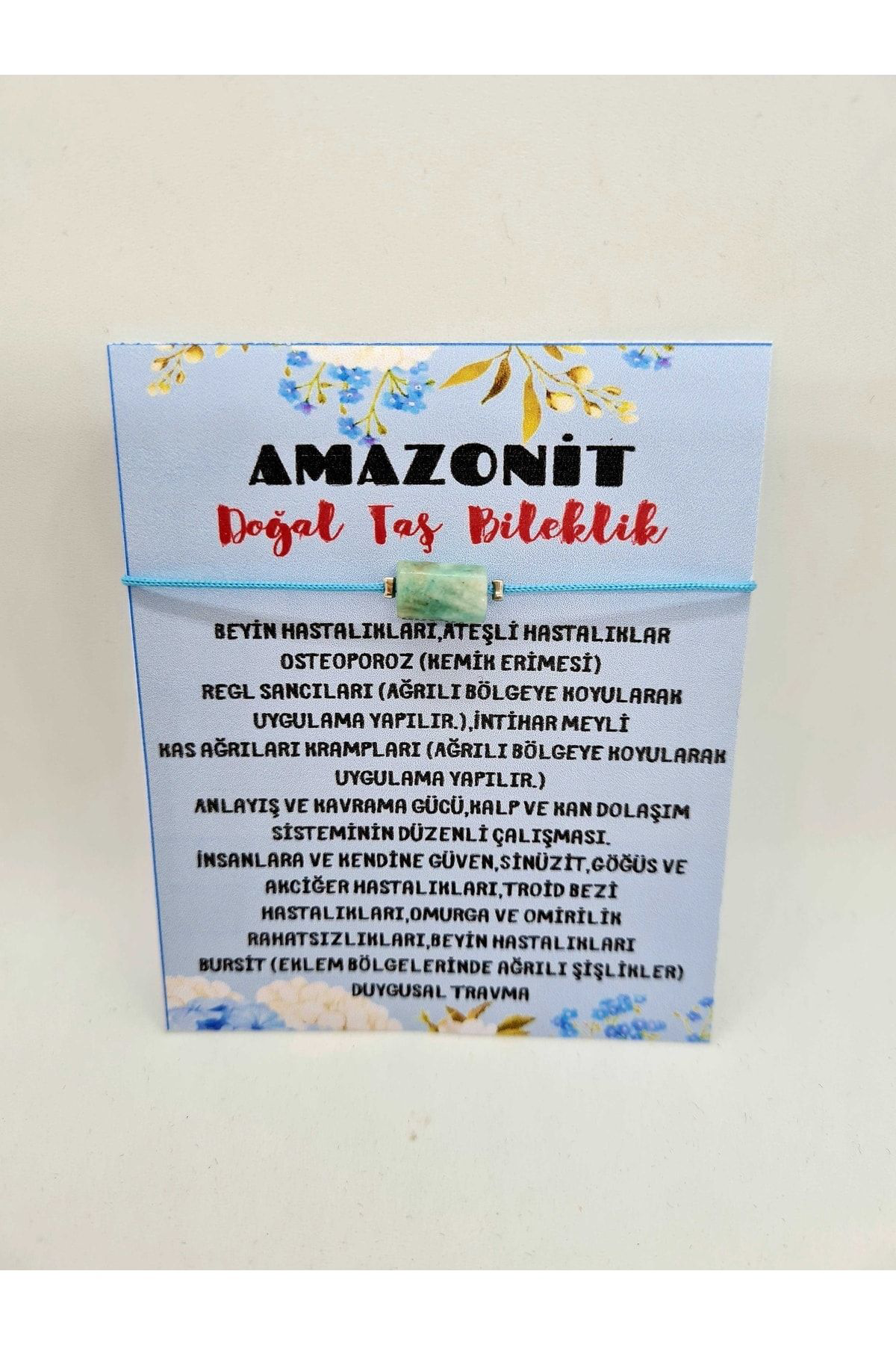 Sertifikalı Doğal Taş Amazonit Taşı Bileklik